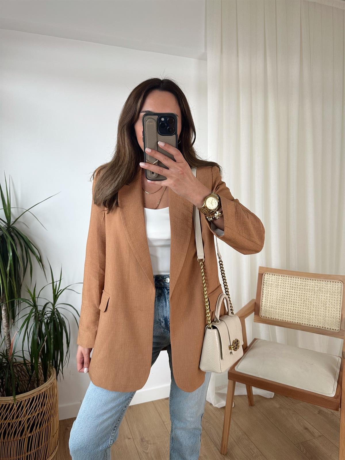 ZR TABA ASTARLI BLAZER CEKET