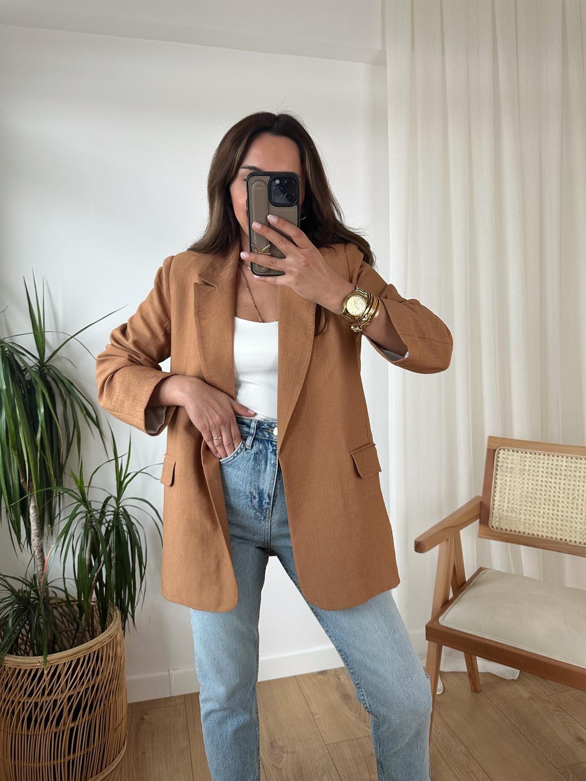 ZR TABA ASTARLI BLAZER CEKET