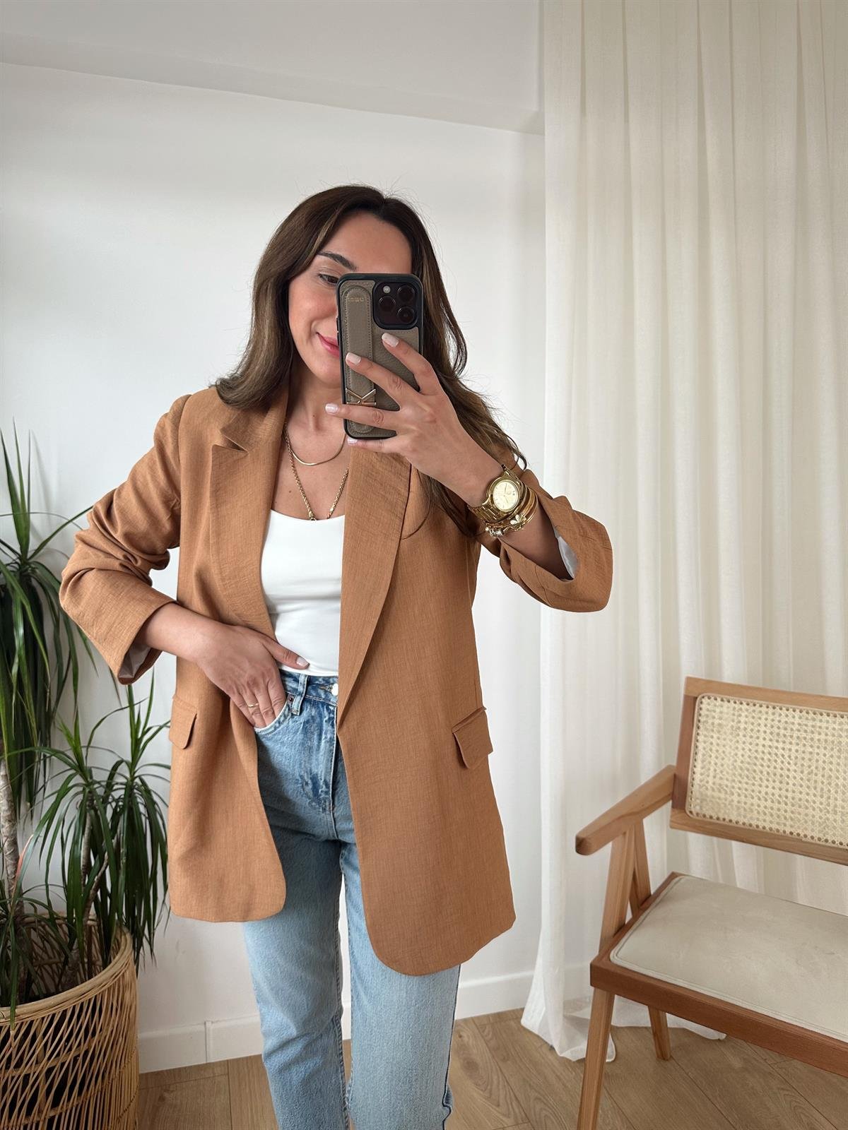 ZR TABA ASTARLI BLAZER CEKET