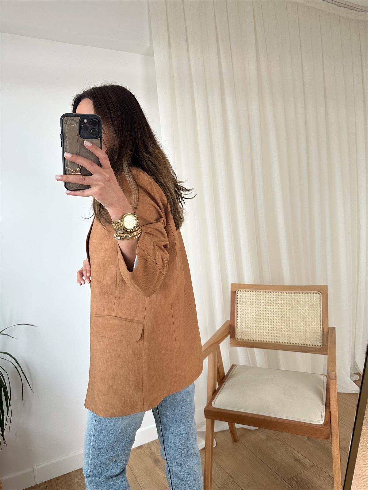 ZR TABA ASTARLI BLAZER CEKET