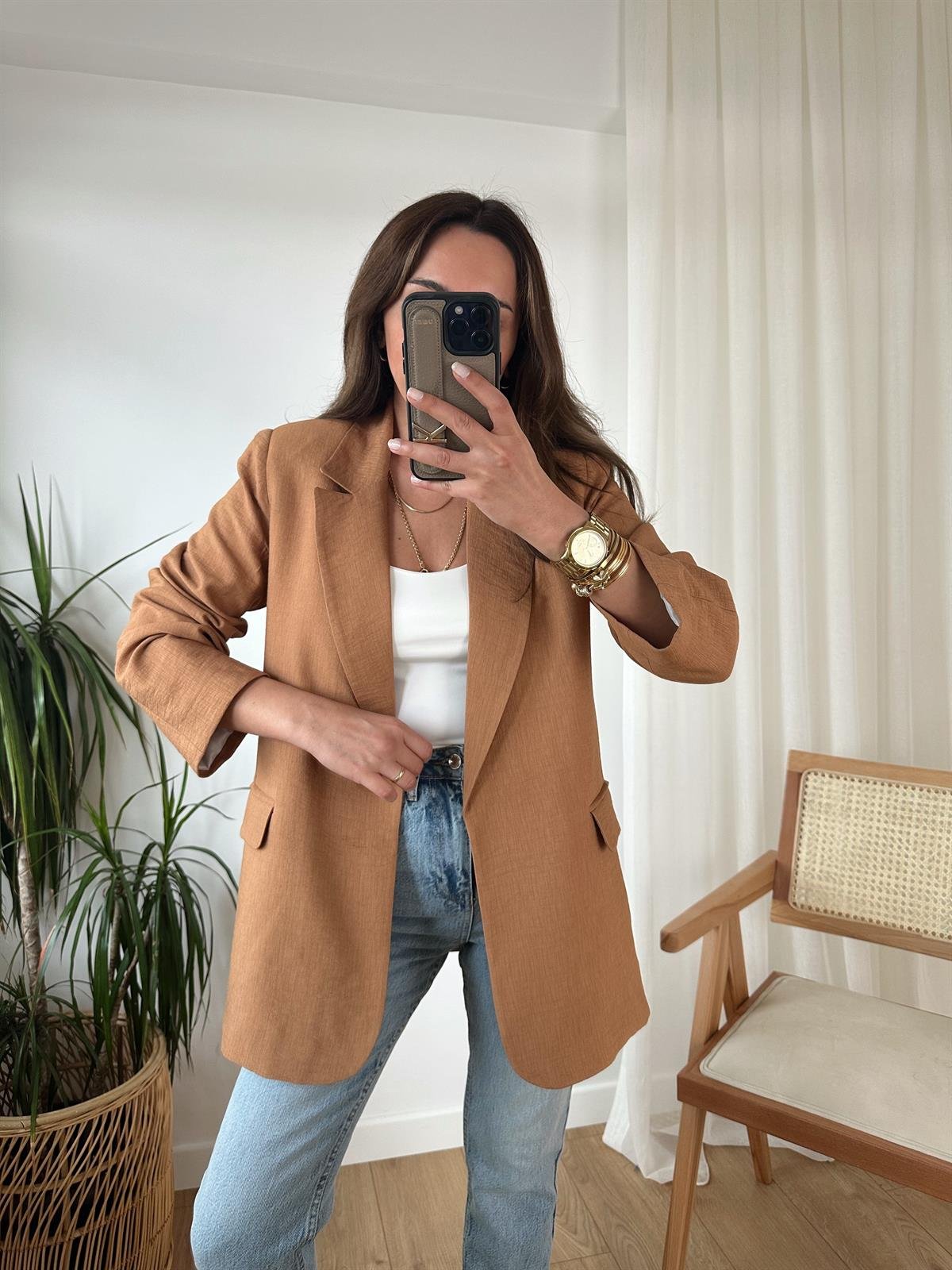 ZR TABA ASTARLI BLAZER CEKET