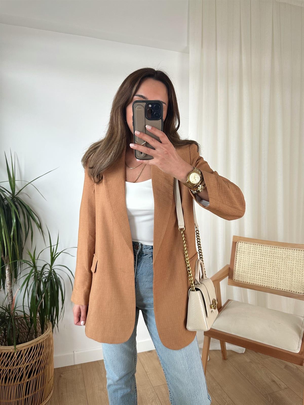 ZR TABA ASTARLI BLAZER CEKET