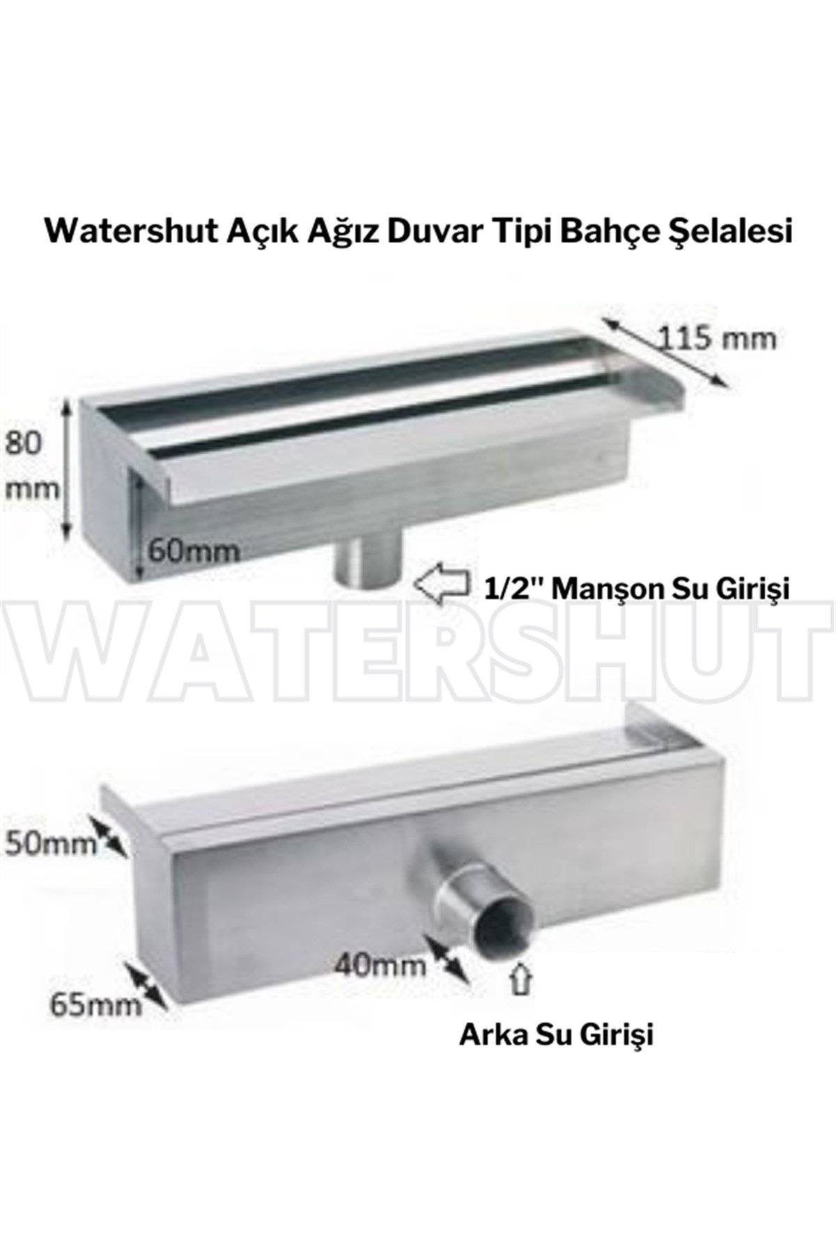 1000mm Açık Ağız Duvar Şelalesi