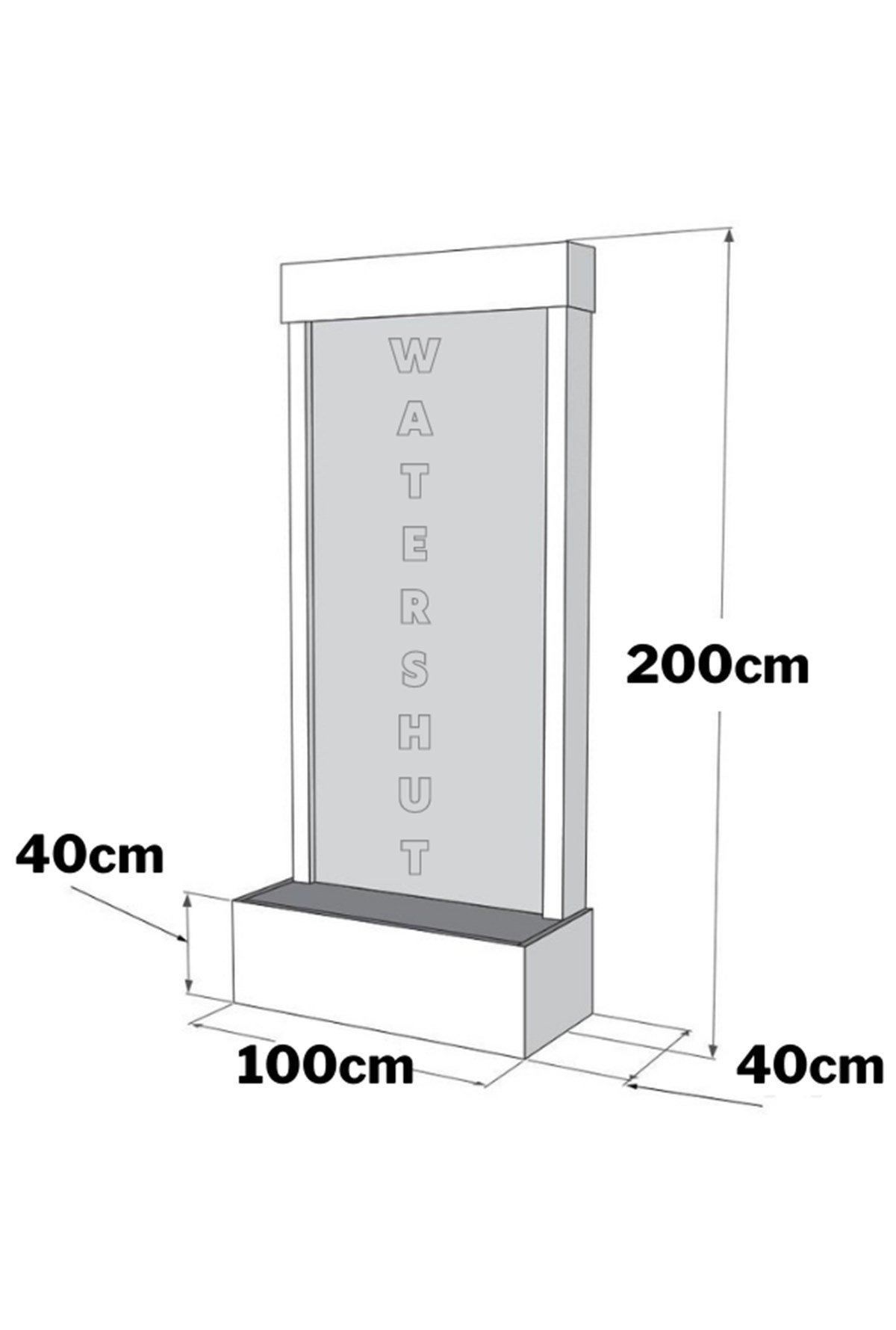 200x100 cm Cam Duvar Şelale 