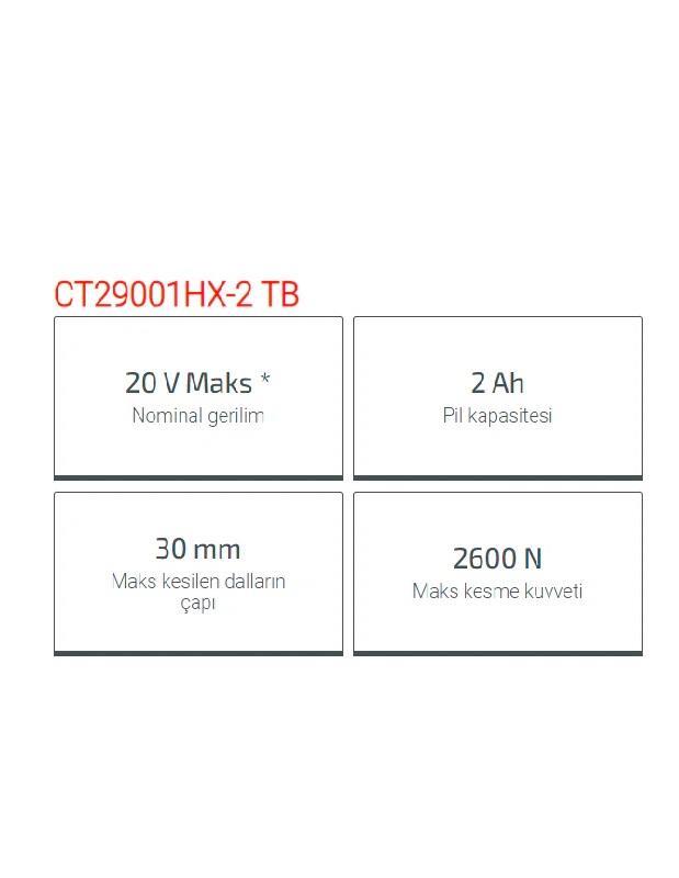 AKÜLÜ EL ALETLERİCROWN002.01.0482CROWN AKÜLÜ DAL BUDAMA MAKASI 20V 2AH CT29001HX2TBCROWN AKÜLÜ DAL BUDAMA MAKASI 20V 2AH CT29001HX2TB