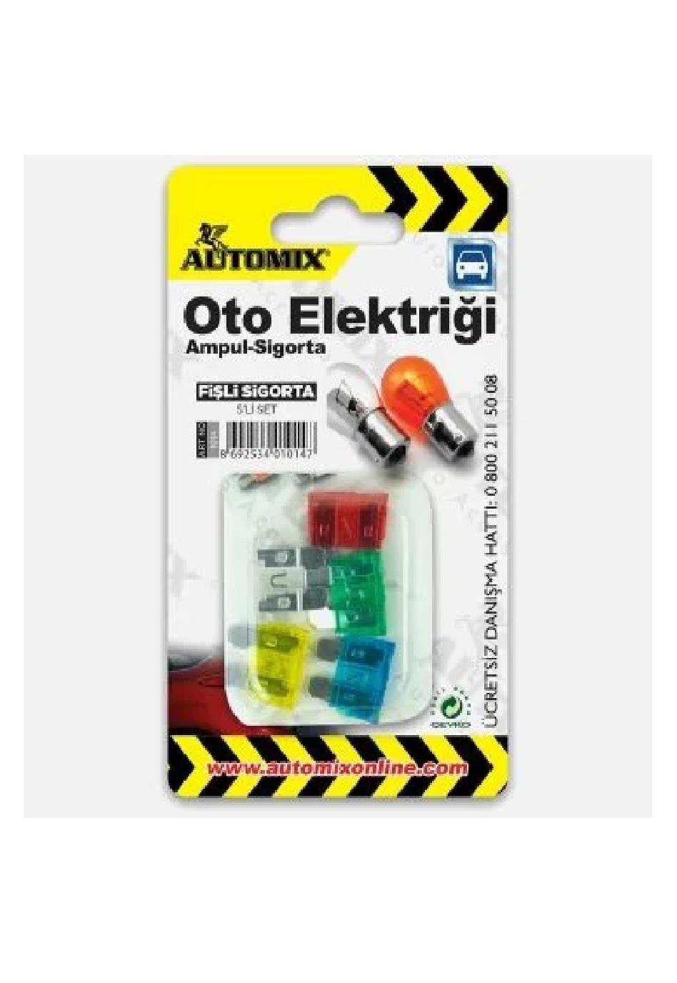 SİGORTA KUTULARIAUTOMİX003.01.0312 Automix Fişli Sigorta Seti 5li  Automix Fişli Sigorta Seti 5li 