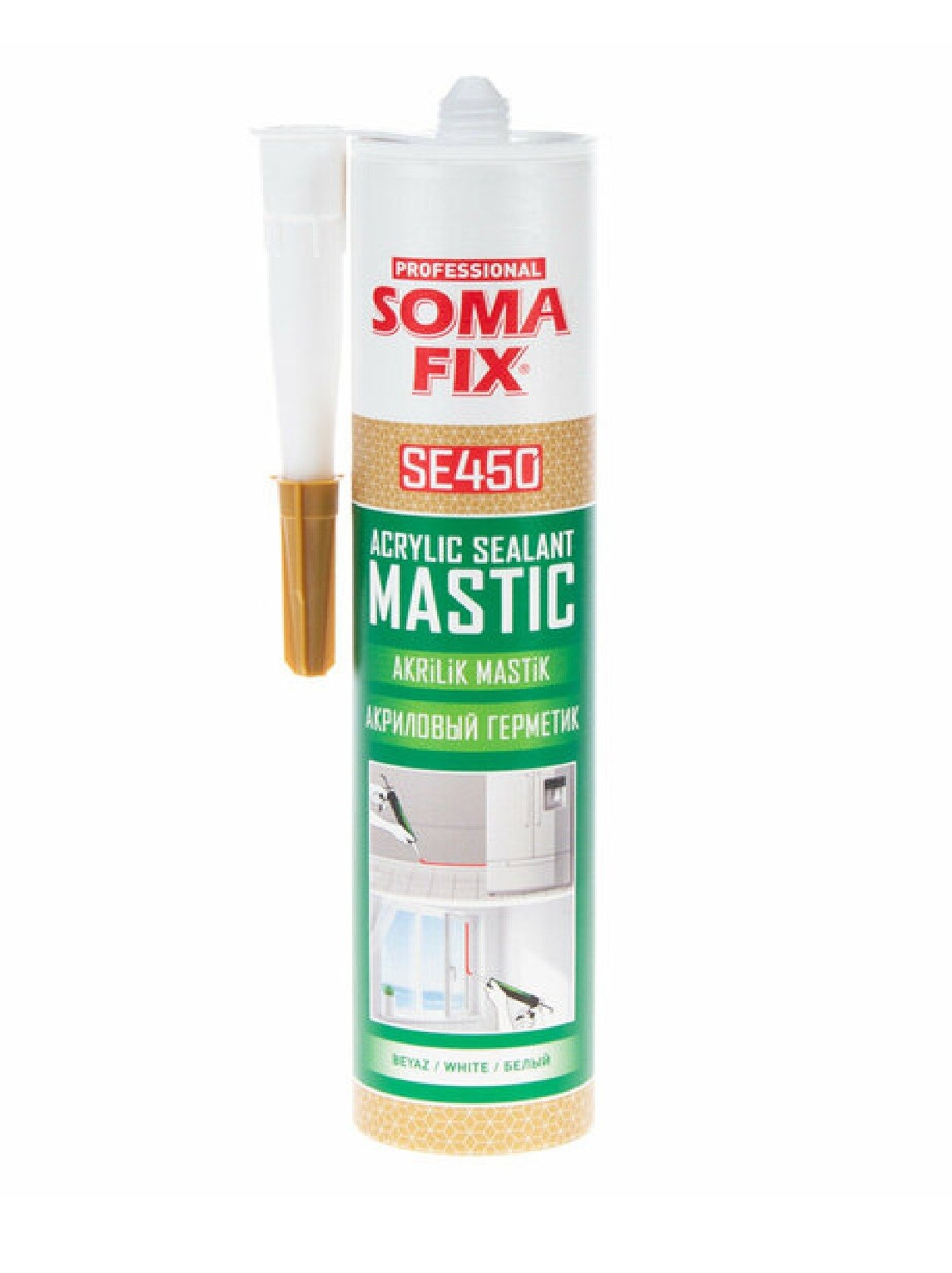 OTOMOTİV ÜRÜNLERİSOMAFIX003.02.0263SOMAFİX AKRİLİK MASTİK BEYAZ 450 GR SE450 SF8261 2467SOMAFİX AKRİLİK MASTİK BEYAZ 450 GR SE450 SF8261 2467