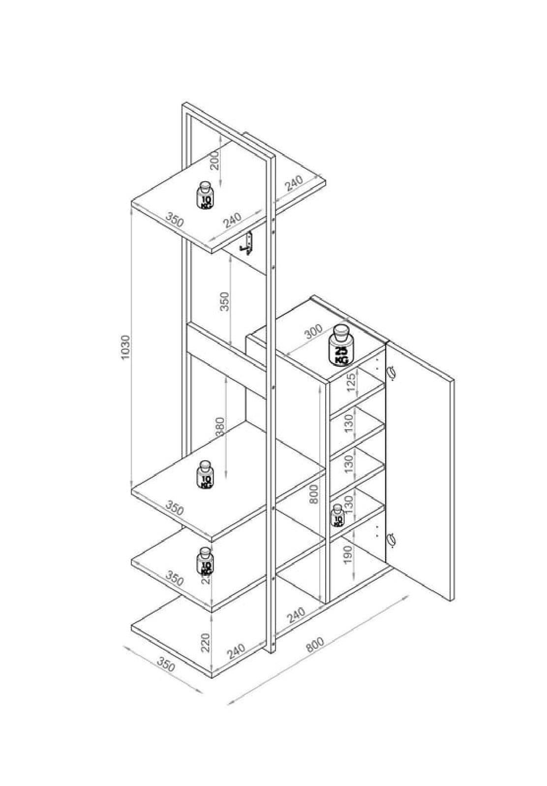 ÇOK AMAÇLI DOLAPLARLAGOMOOD004.01.0208LAGOMOOD RONE PORMANTO MEŞE BEYAZ LAGOMOOD RONE PORMANTO MEŞE BEYAZ 