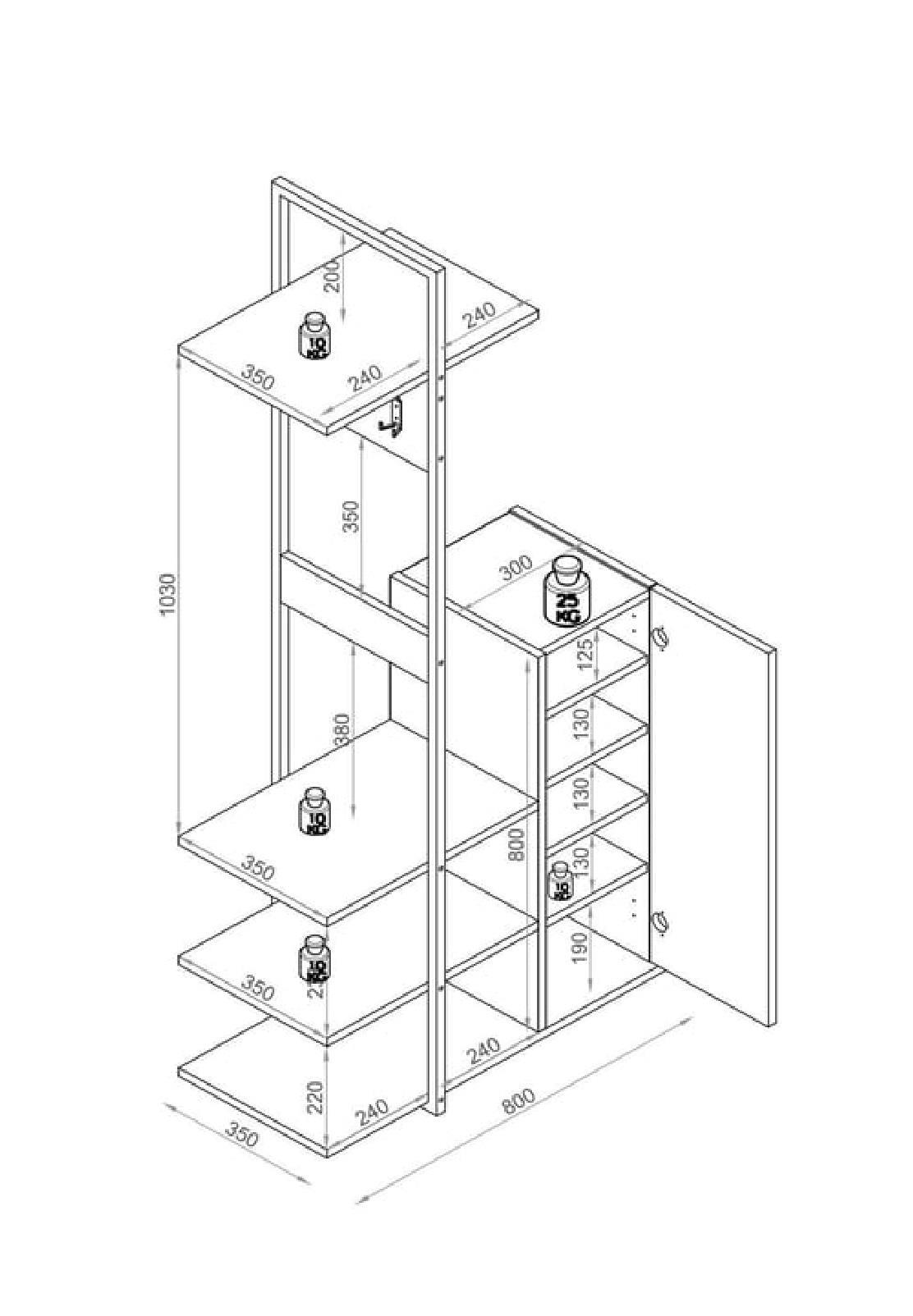 ÇOK AMAÇLI DOLAPLARLAGOMOOD004.01.0209LAGOMOOD RONE PORTMANTO ANTRASİT MEŞE LAGOMOOD RONE PORTMANTO ANTRASİT MEŞE 