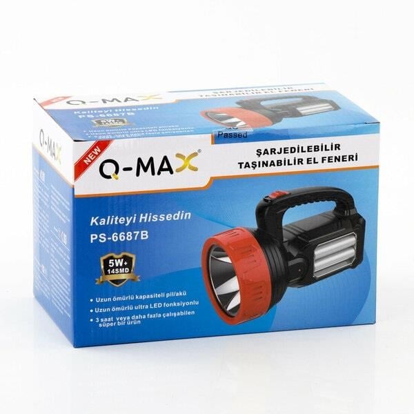 FENER & IŞILDAKLIGHTORCH007.01.0452Q-Max El Feneri Şarjlı Projektör Tipi Led 5W+14SMDQ-Max El Feneri Şarjlı Projektör Tipi Led 5W+14SMD