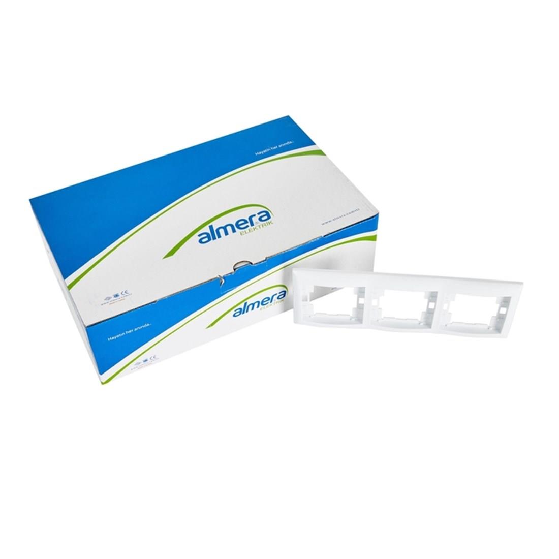 PRİZ & FİŞ & ANAHTARALMERA007.02.0022ALMERA BEYAZ YATAY ÇERÇEVE 3 LÜALMERA BEYAZ YATAY ÇERÇEVE 3 LÜ