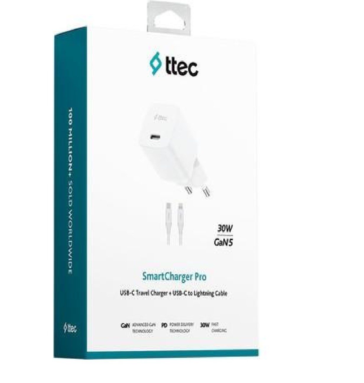 ELEKTRONİKTTEC007.03.0319Ttec 2SCG30LB Smart Charger Gan 30 W PD Hızlı Şarj 150 cmTtec 2SCG30LB Smart Charger Gan 30 W PD Hızlı Şarj 150 cm