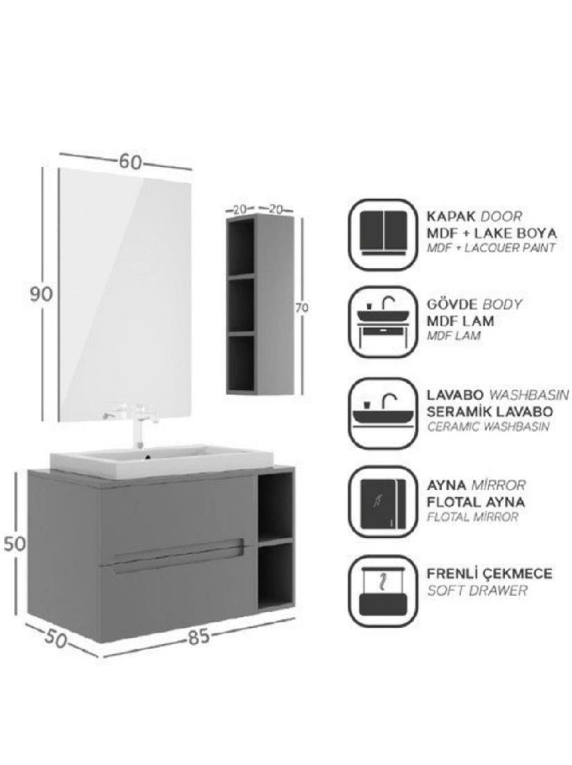 BANYO MOBİLYALARIBELİNZA008.04.0030BELİNZA AURORA BANYO DOLABI TAKIMI ANTRASİT 85 CM (TAKIM 4 PARÇA)BELİNZA AURORA BANYO DOLABI TAKIMI ANTRASİT 85 CM (TAKIM 4 PARÇA)