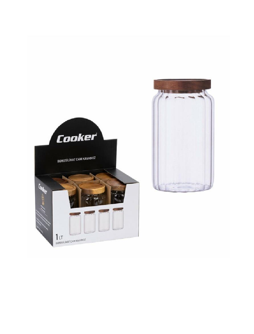 MUTFAK GEREÇLERİCOOKER009.01.1642Cooker Borosilikat Cam Kavanoz 1 lt CKR-3823Cooker Borosilikat Cam Kavanoz 1 lt CKR-3823