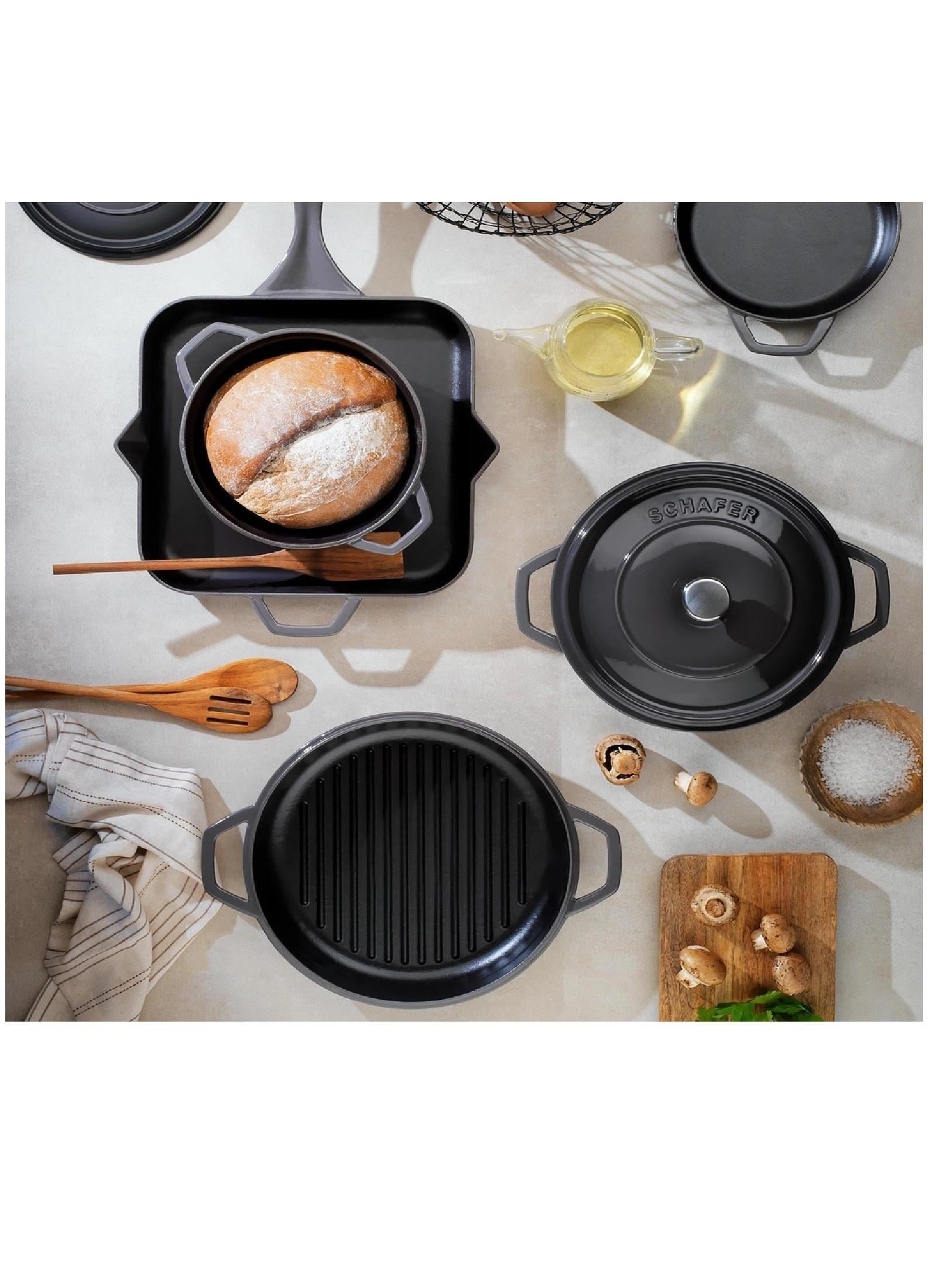 TAVA & TENCERESCHAFER009.01.1260Schafer Guss Chef Döküm Kare Kızartma Tavası 28x28Cm-GriSchafer Guss Chef Döküm Kare Kızartma Tavası 28x28Cm-Gri