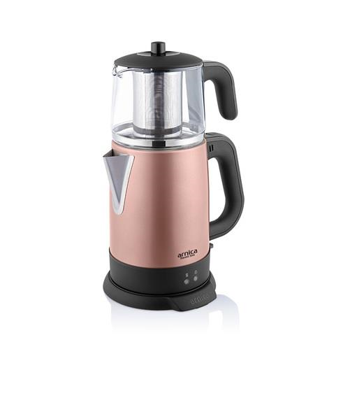ÇAYDANLIK & CEZVEARNİCO009.02.0331Arnica Demli Stil Cam Demlikli Çay Makinesi 1800-2000W Rose IH332Arnica Demli Stil Cam Demlikli Çay Makinesi 1800-2000W Rose IH332