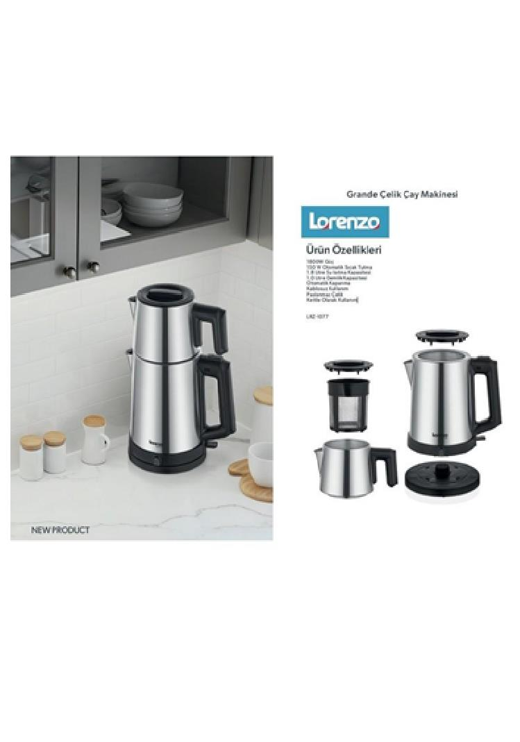 ÇAYCILAR VE KETTLELORENZO009.02.0334Lorenzo GRANDE ÇELİK ÇAY MAKİNESİ İNOXLorenzo GRANDE ÇELİK ÇAY MAKİNESİ İNOX