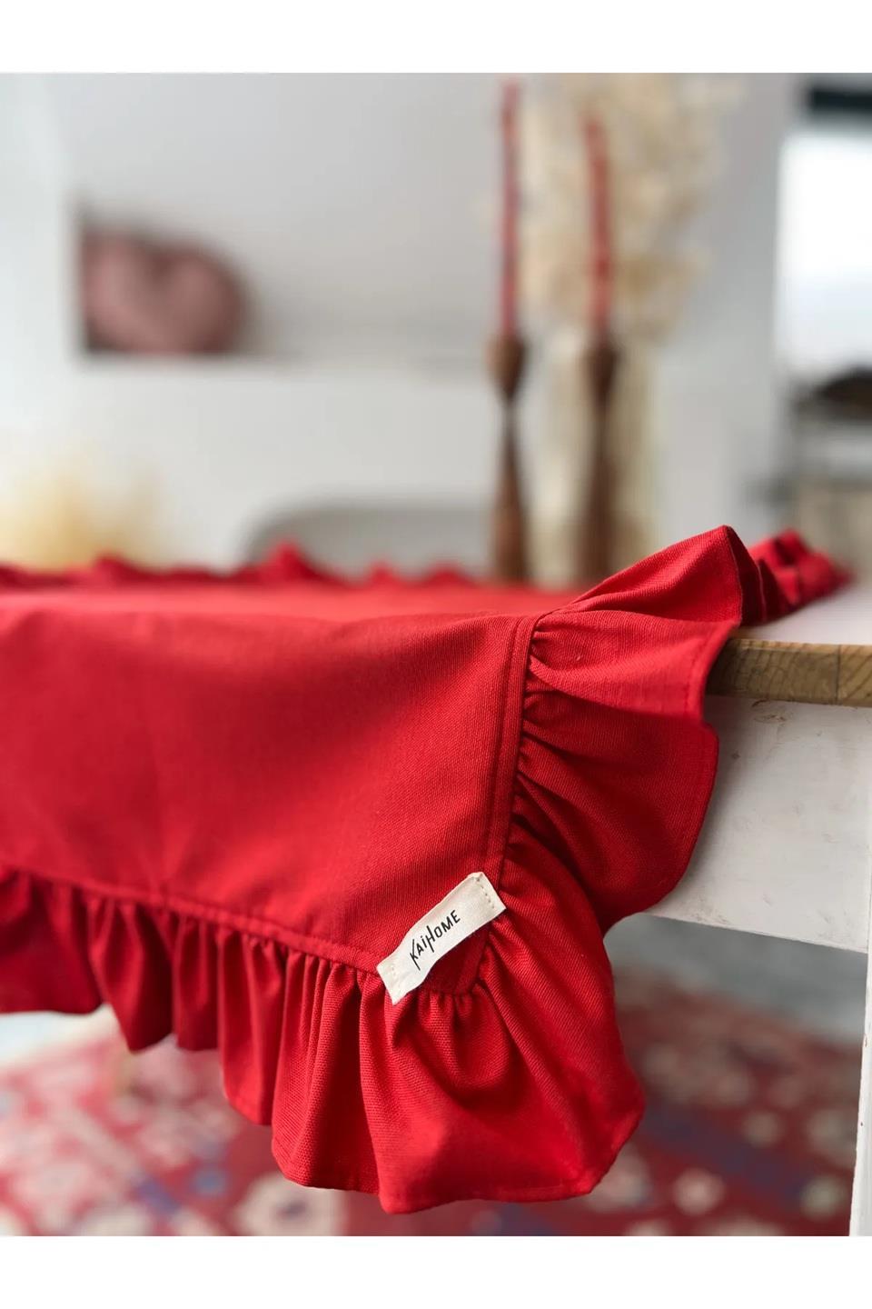 EV TEKSTİLİMUHTELİF009.03.0454Lovely Kırmızı Fırfırlı  Runner 40x120 cmLovely Kırmızı Fırfırlı  Runner 40x120 cm