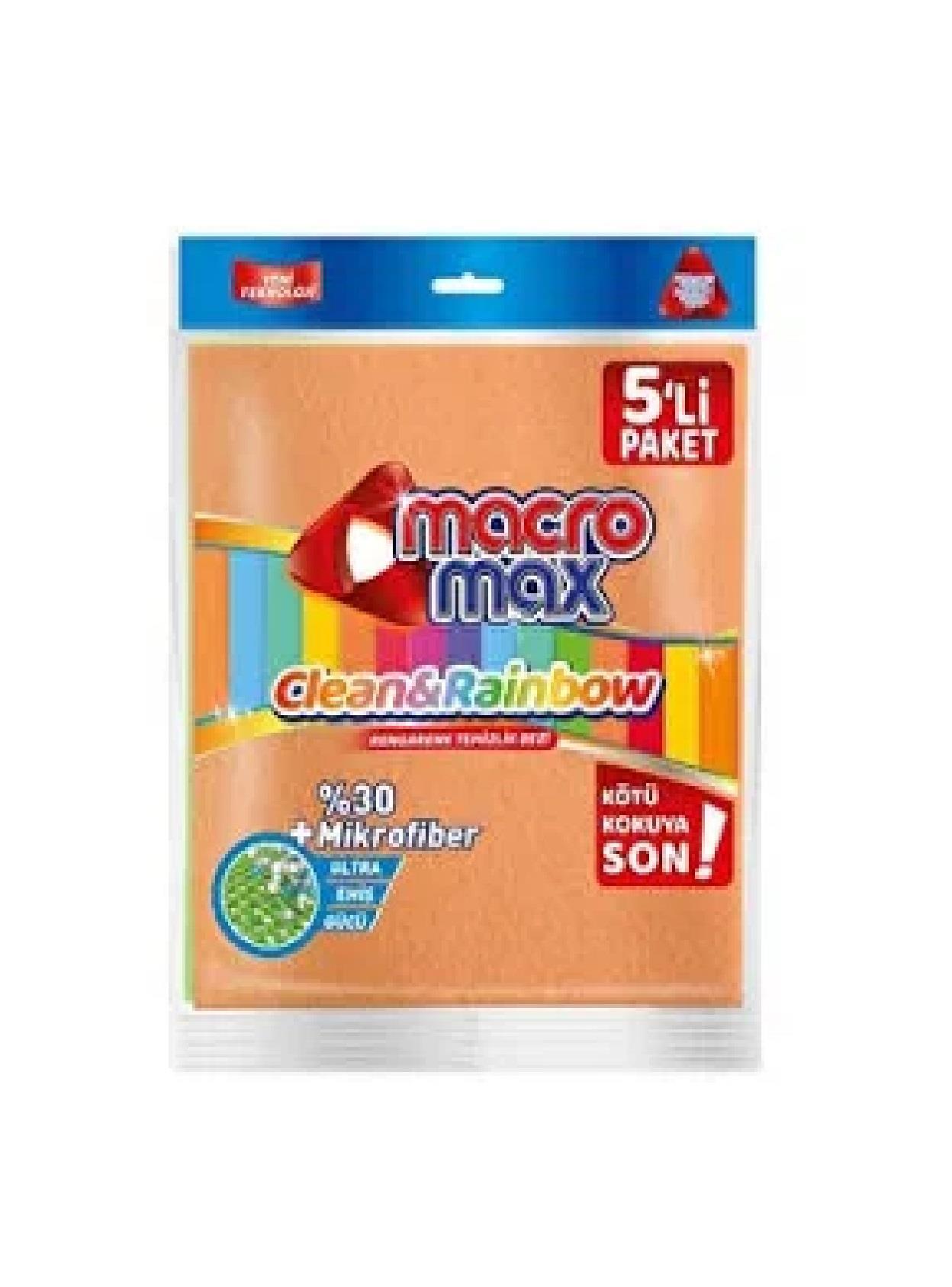 TEMİZLİK BEZLERİMACROMAX009.06.0625MACROMAX RENGARENK TEMİZLİK BEZİ 5'LİMACROMAX RENGARENK TEMİZLİK BEZİ 5'Lİ