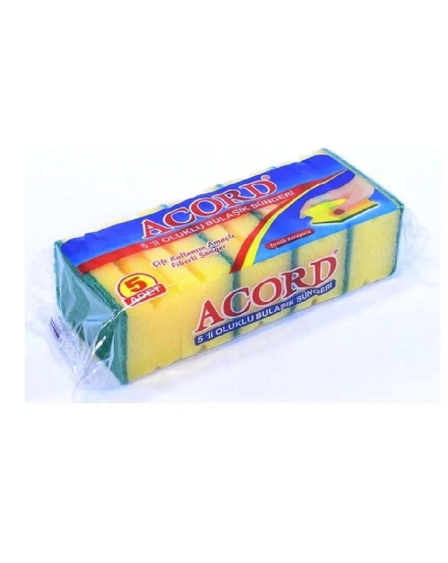 BULAŞIK SÜNGERİ & TELİACORD009.06.1371ACORD BULAŞIK SÜNGERİ OLUKLU 5 Lİ K.521 0206ACORD BULAŞIK SÜNGERİ OLUKLU 5 Lİ K.521 0206