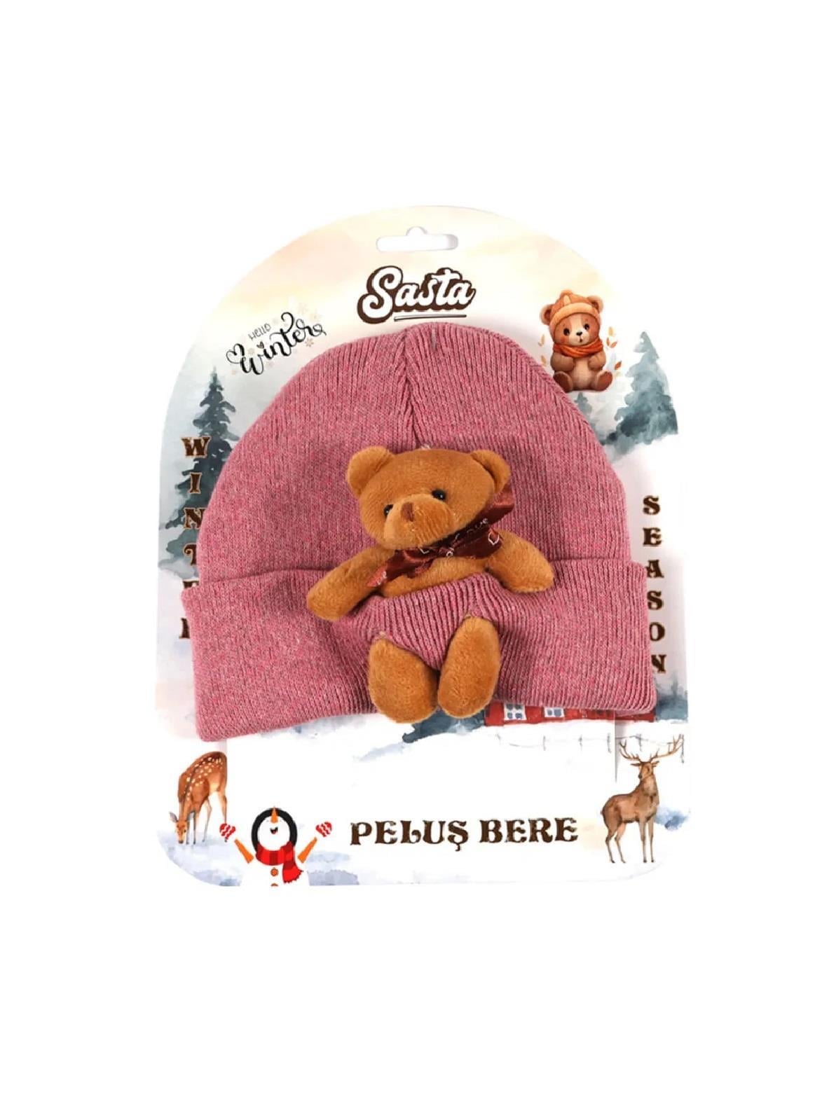AKSESUARSASTA009.09.0124Sasta peluş ayıcıklı mix bereSasta peluş ayıcıklı mix bere