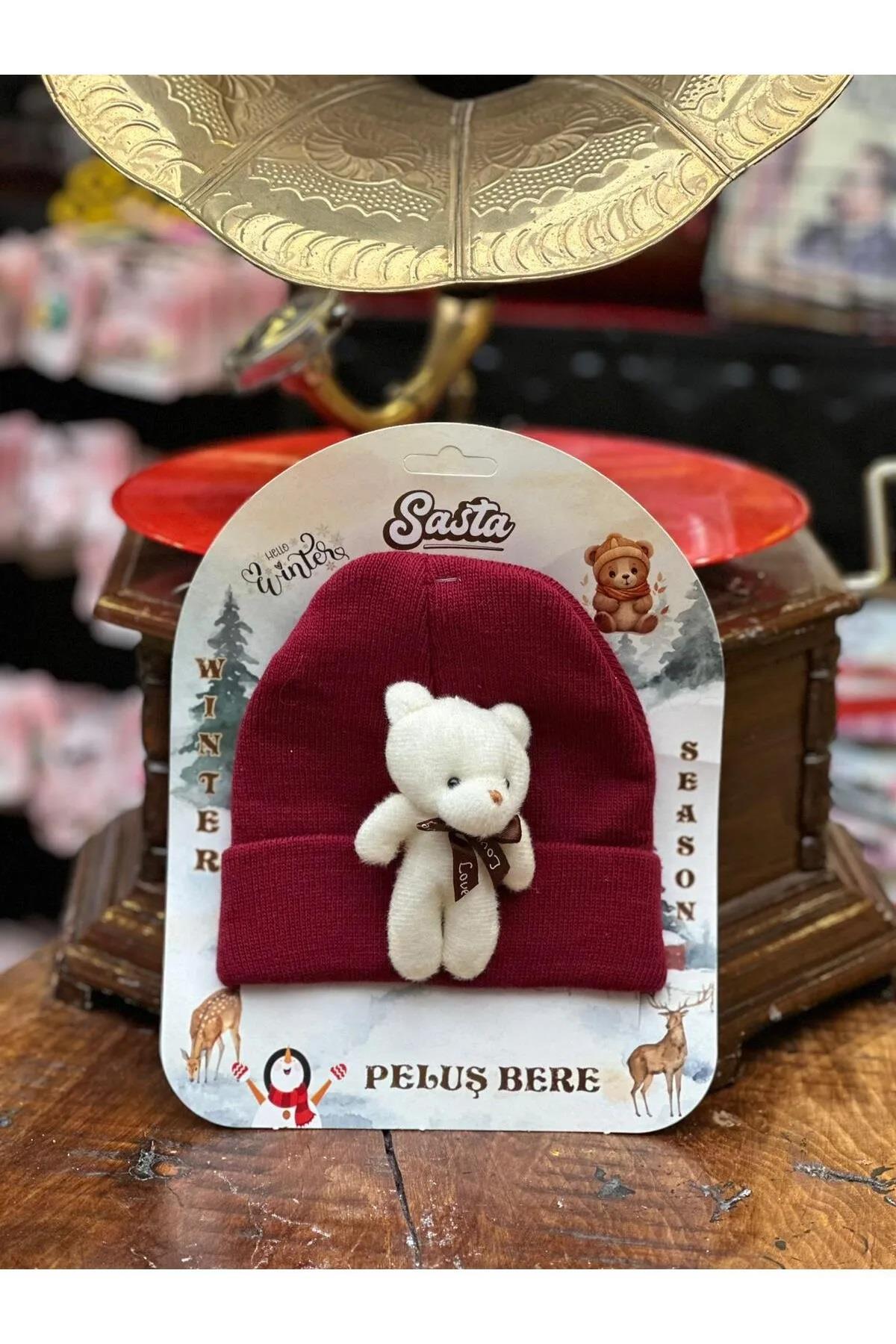 AKSESUARSASTA009.09.0124Sasta peluş ayıcıklı mix bereSasta peluş ayıcıklı mix bere