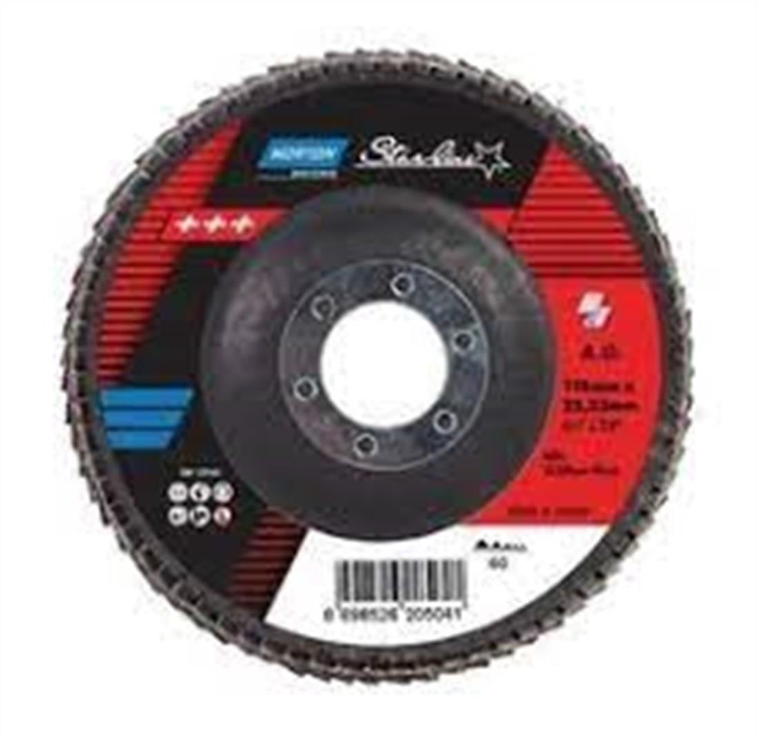 AŞINDIRICI ÜRÜNLERNORTON012.02.0556NORTON STARLİNE FLAP DİSK 80 KUM 115*22NORTON STARLİNE FLAP DİSK 80 KUM 115*22