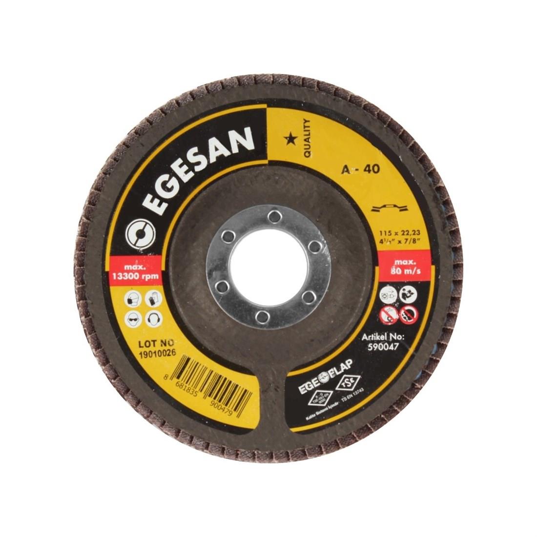 ZIMPARALAREGESAN012.02.0634EGESAN QUALİTY 115 FLAP DİSK ZR 40 KUMEGESAN QUALİTY 115 FLAP DİSK ZR 40 KUM