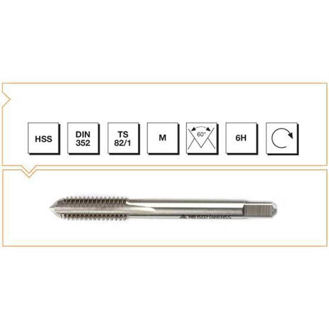 MATKAP KLAVUZLARIMAKİNA TAKIM012.02.0884MAKİNA TAKIM KLAVUZU HSS DIN 352 SON 82/1 20 M6 (6H) DÜZMAKİNA TAKIM KLAVUZU HSS DIN 352 SON 82/1 20 M6 (6H) DÜZ