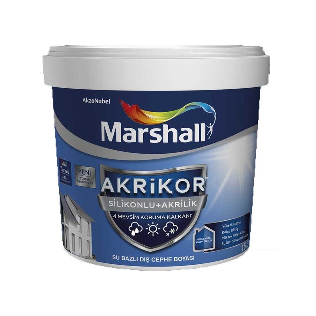 DIŞ CEPHE BOYALARIMarshall013.02.0047AKRİKOR SİLİKONLU AKRİLİK BW BAZ DIŞ CEPHE BOYASI 15 LTAKRİKOR SİLİKONLU AKRİLİK BW BAZ DIŞ CEPHE BOYASI 15 LT