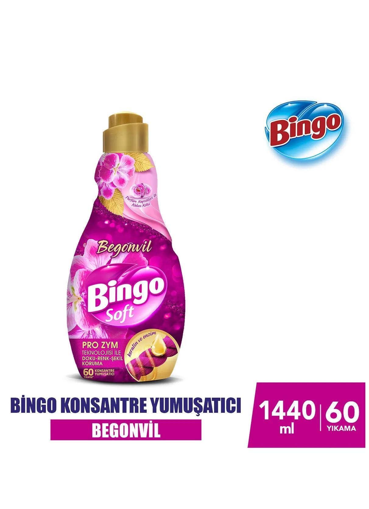 ELDE YIKAMABİNGO019.06.0031Bingo Soft Konsantre Yumuşatıcı 1440 Ml BegonvilBingo Soft Konsantre Yumuşatıcı 1440 Ml Begonvil