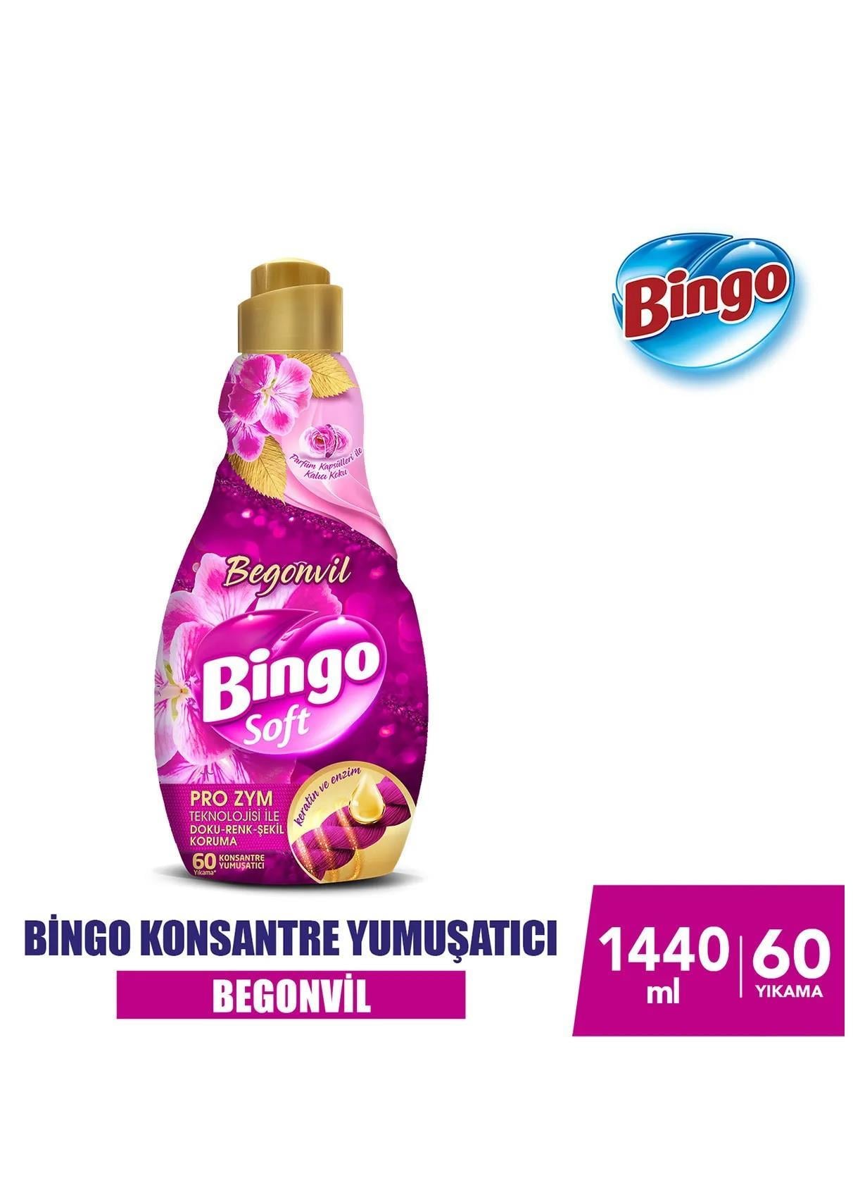 ELDE YIKAMABİNGO019.06.0031Bingo Soft Konsantre Yumuşatıcı 1440 Ml BegonvilBingo Soft Konsantre Yumuşatıcı 1440 Ml Begonvil