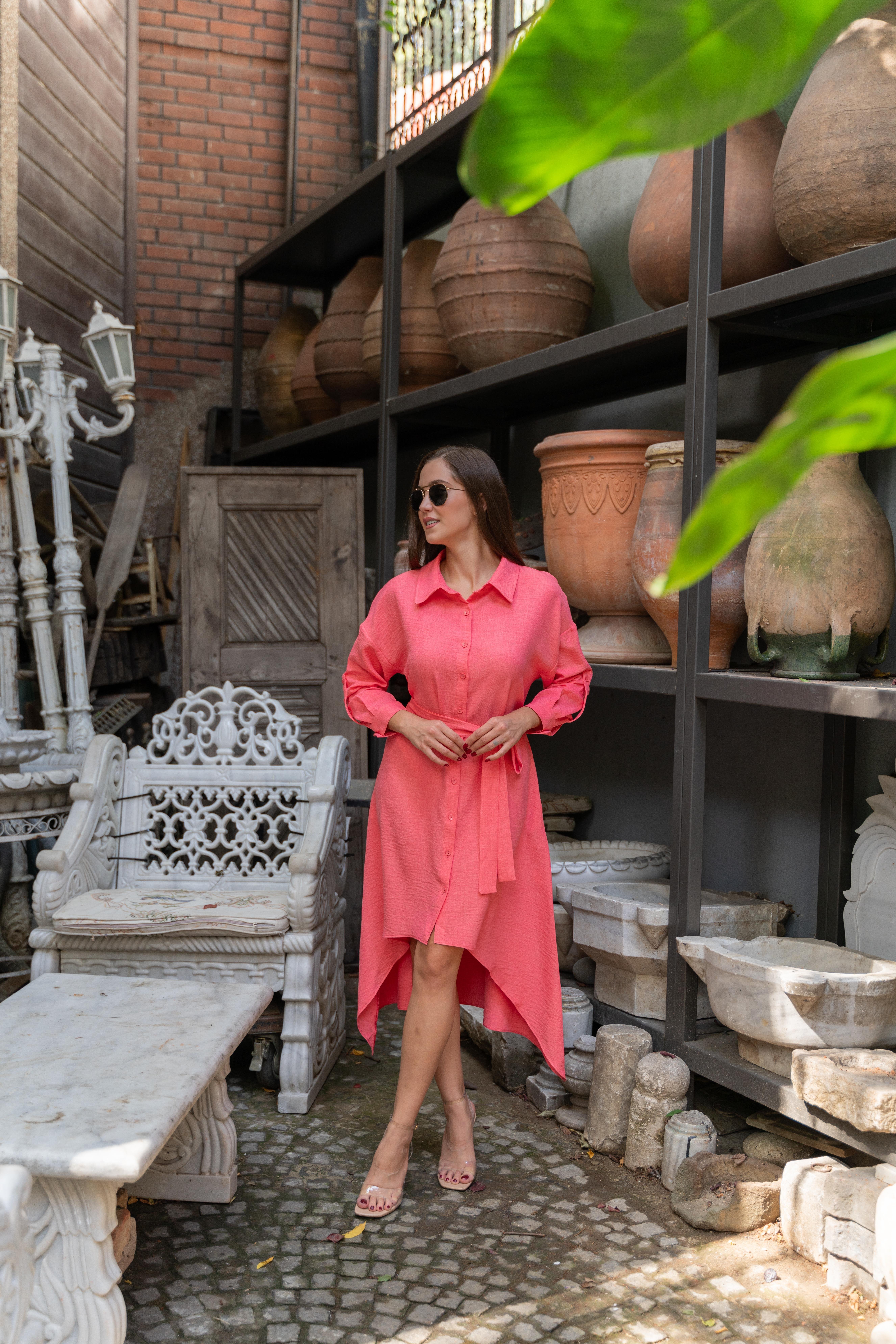 Asimetrik Gömlek Elbise