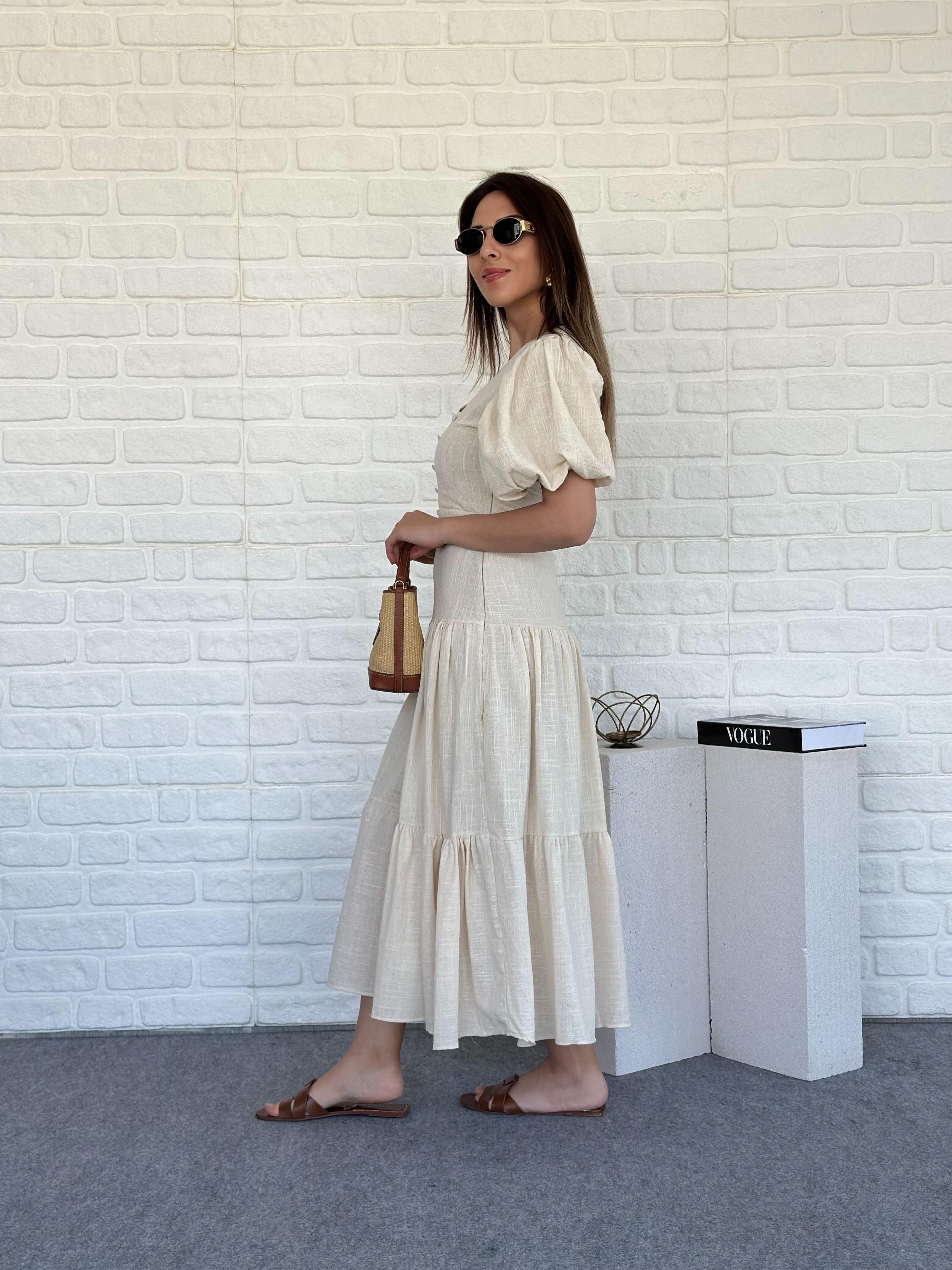 Balon Kol Keten Elbise