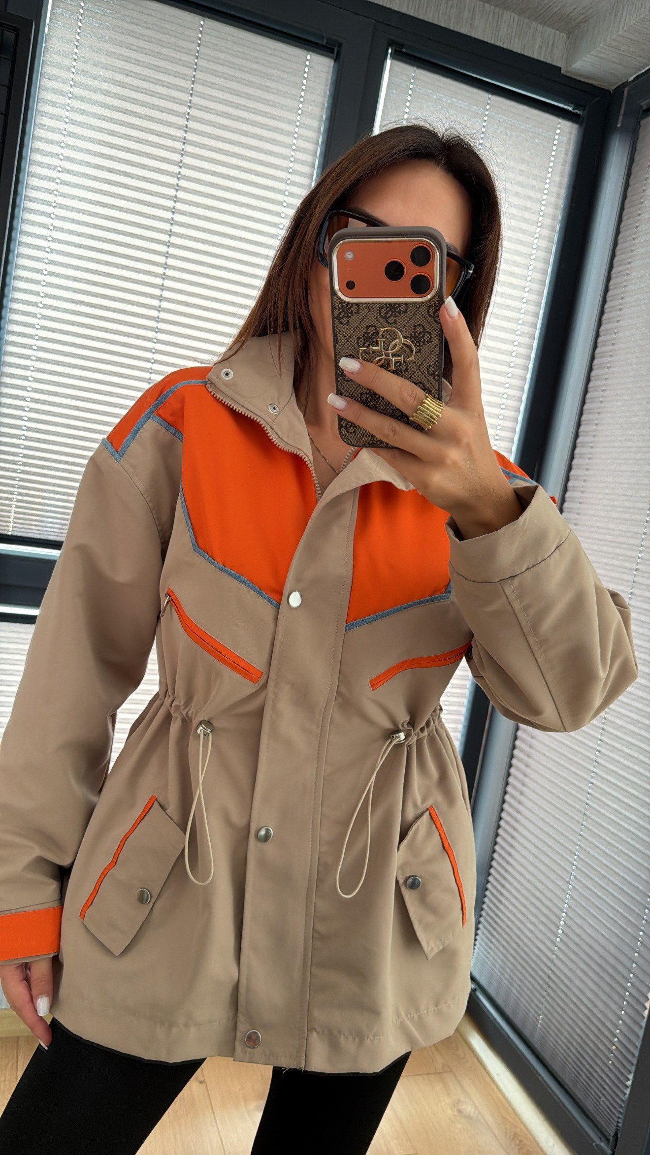 Beli Stoperli Rüzgar Geçirmez Trench Ceket