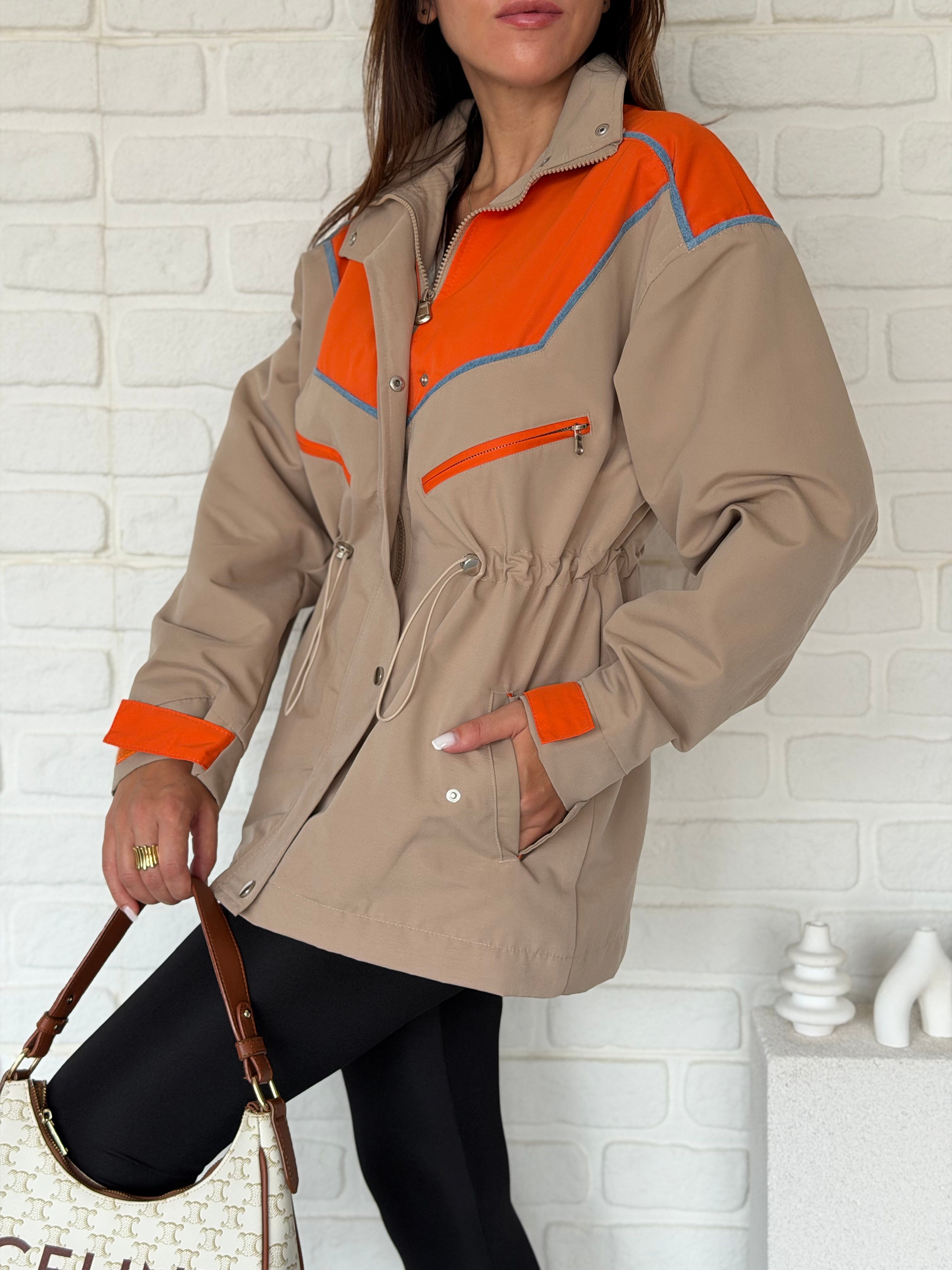Beli Stoperli Rüzgar Geçirmez Trench Ceket
