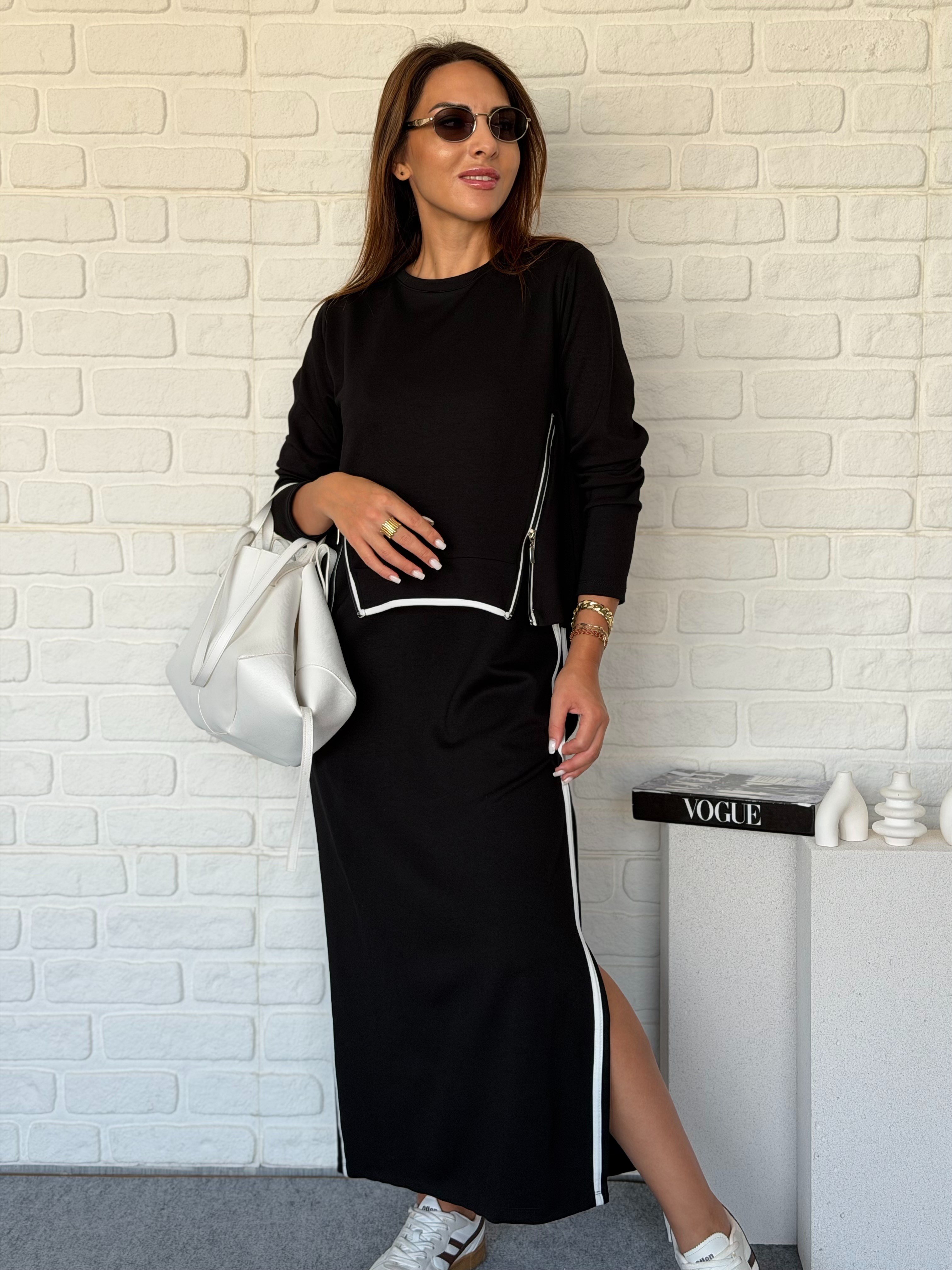 Bluzlu Modal İkili Elbise