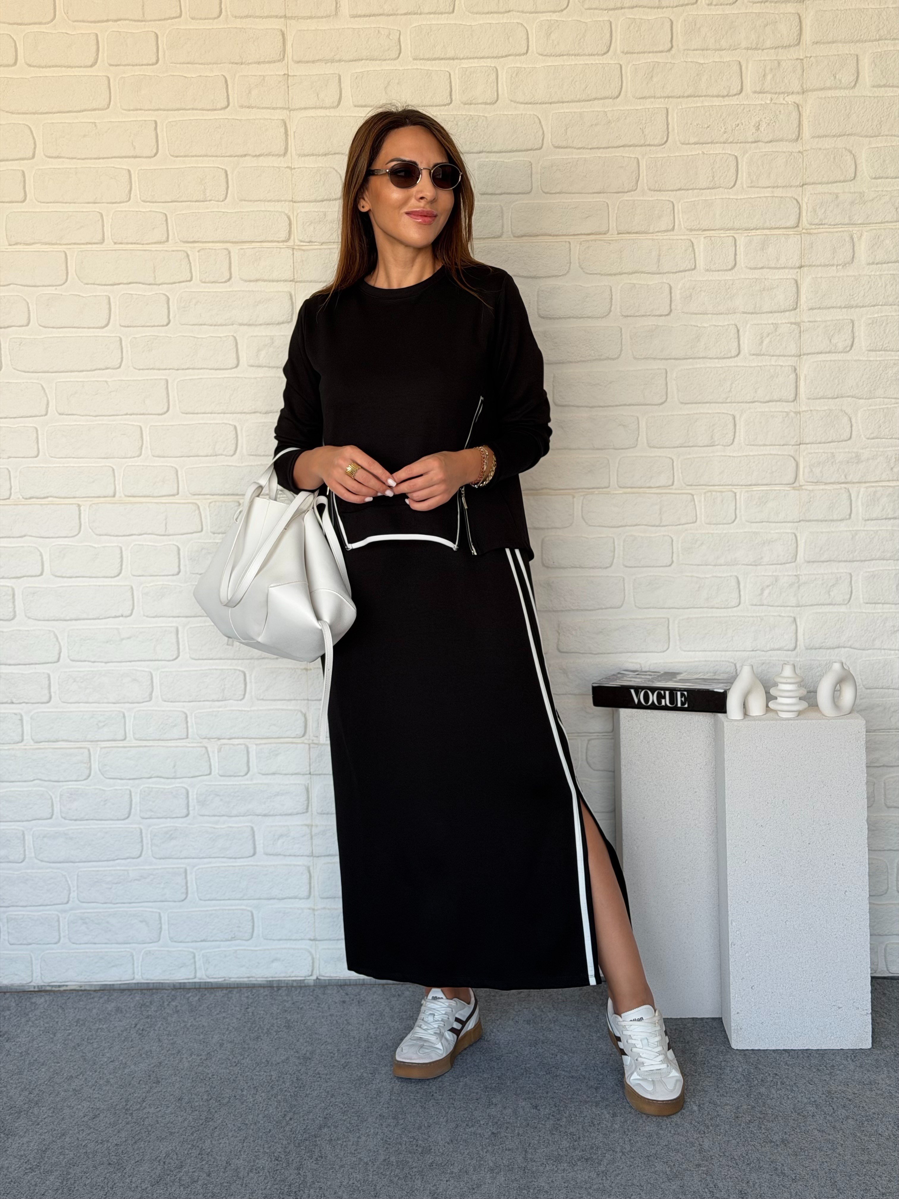 Bluzlu Modal İkili Elbise