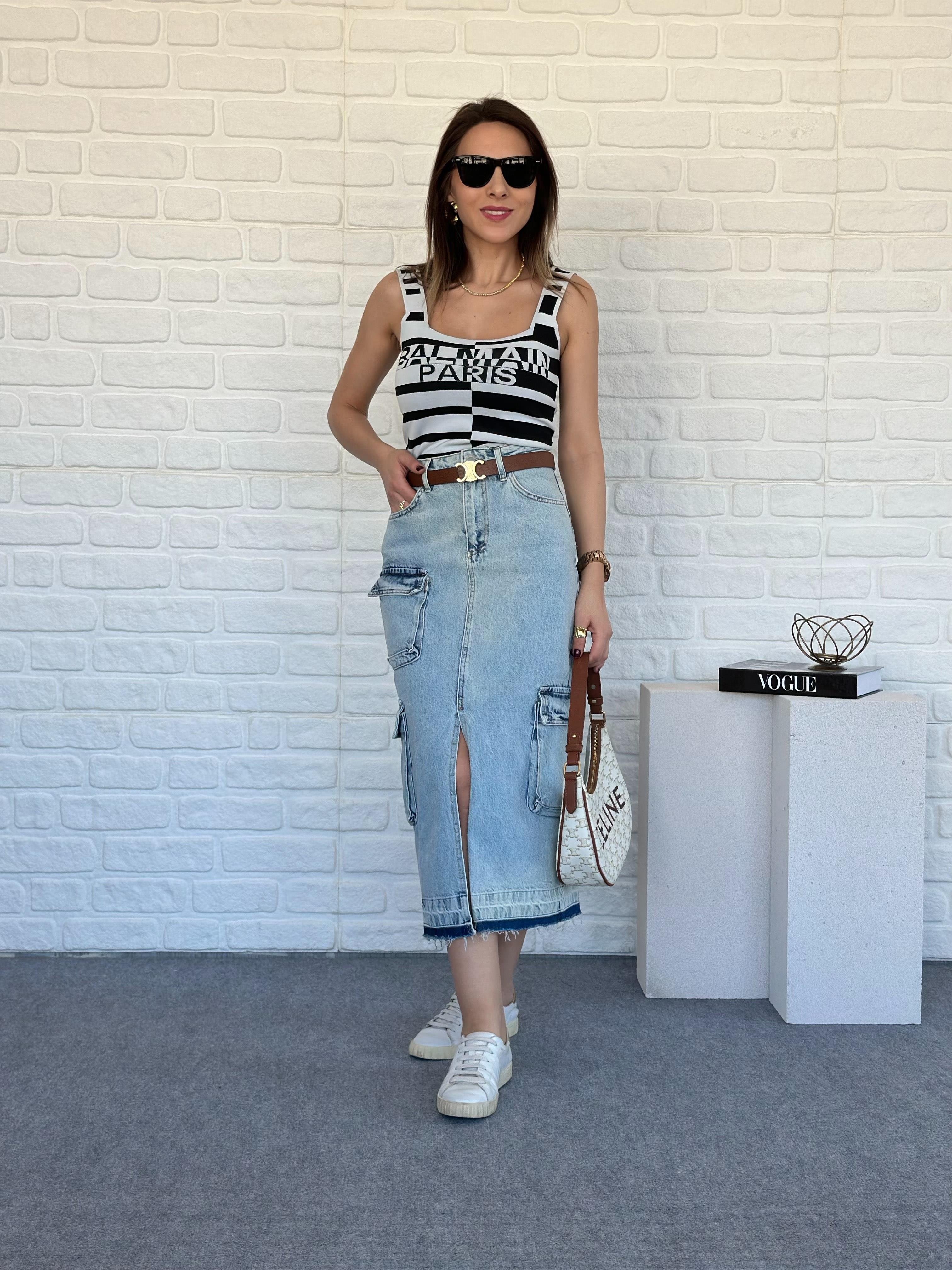 Çizgili Triko Body
