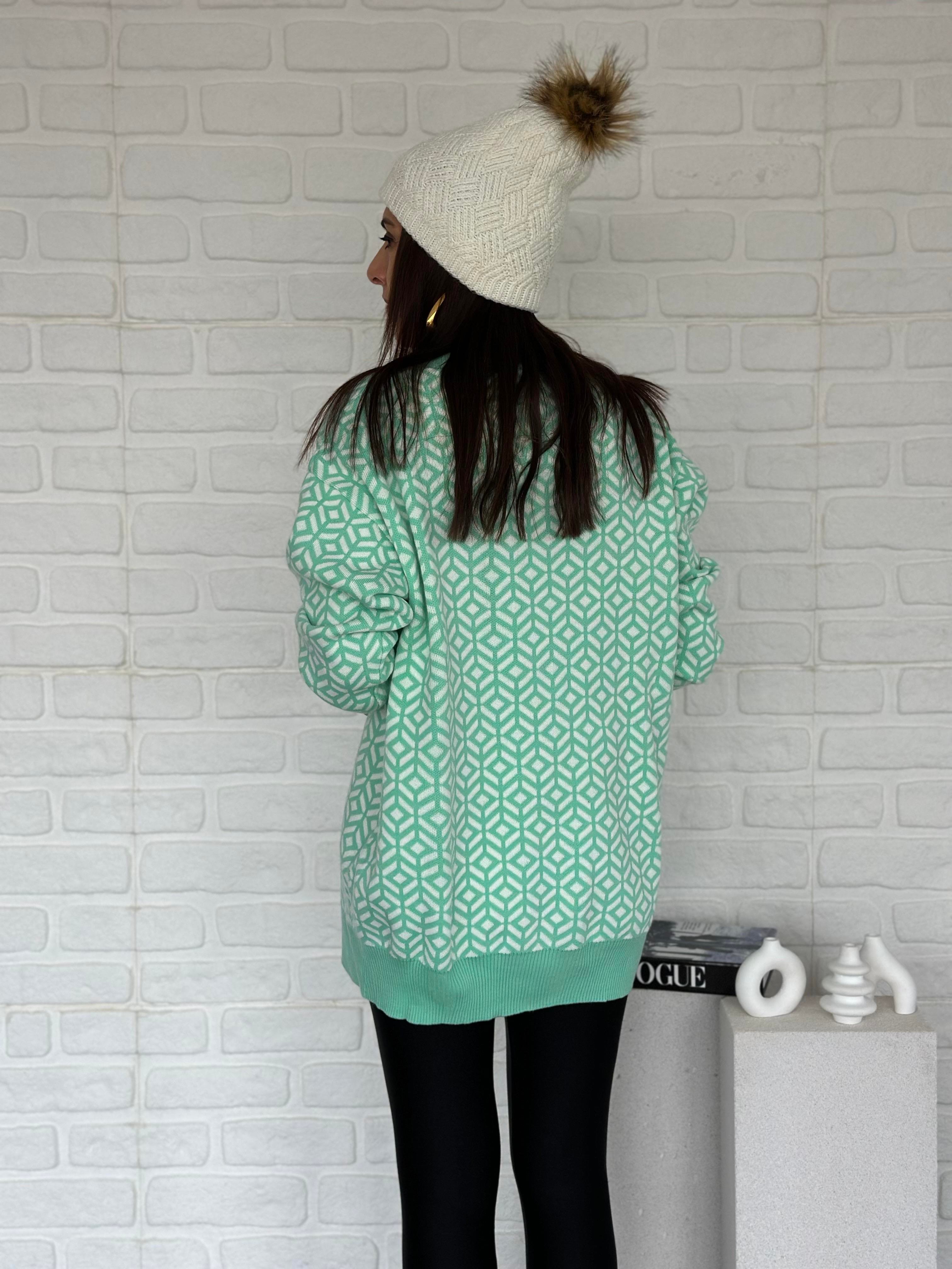 Desenli Triko Hırka