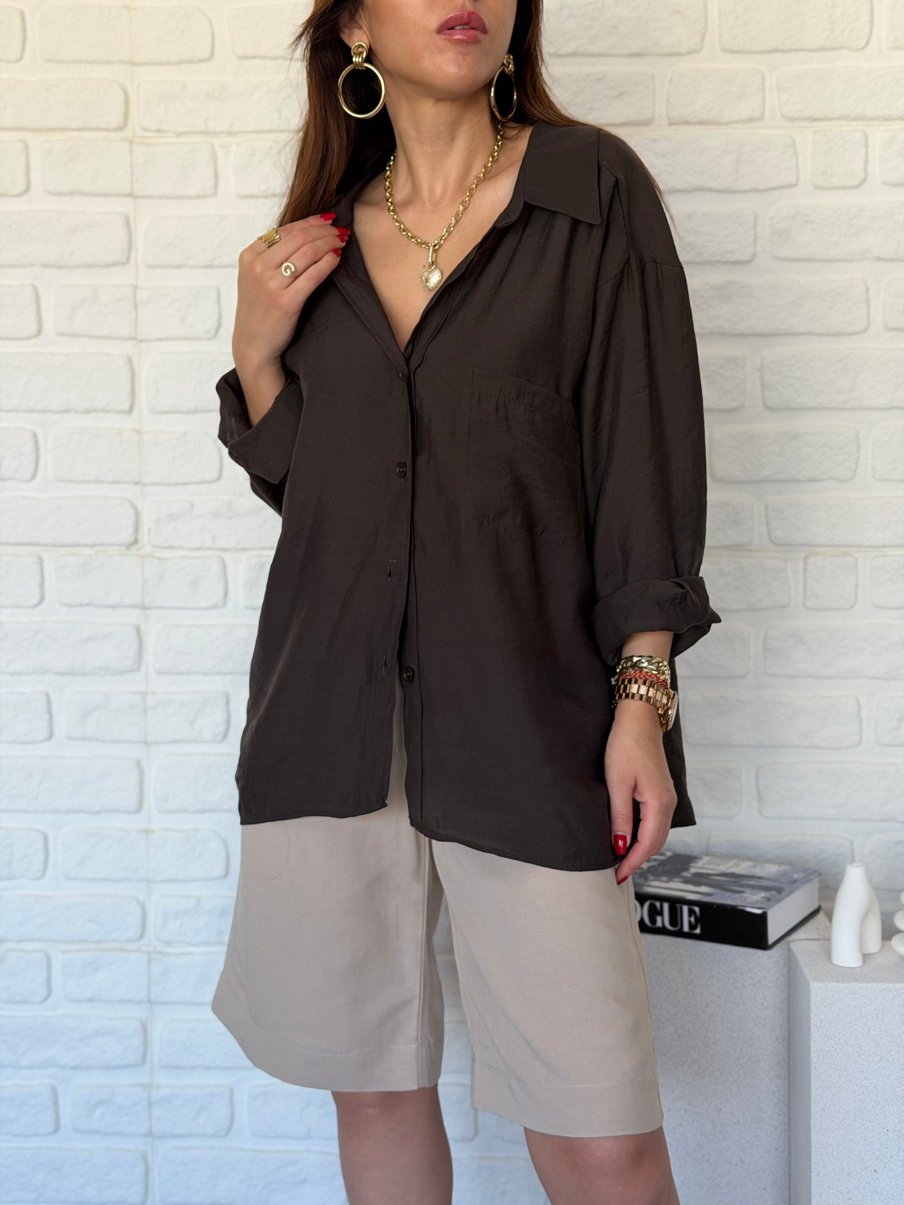 Düşük Omuzlu Oversize Gömlek