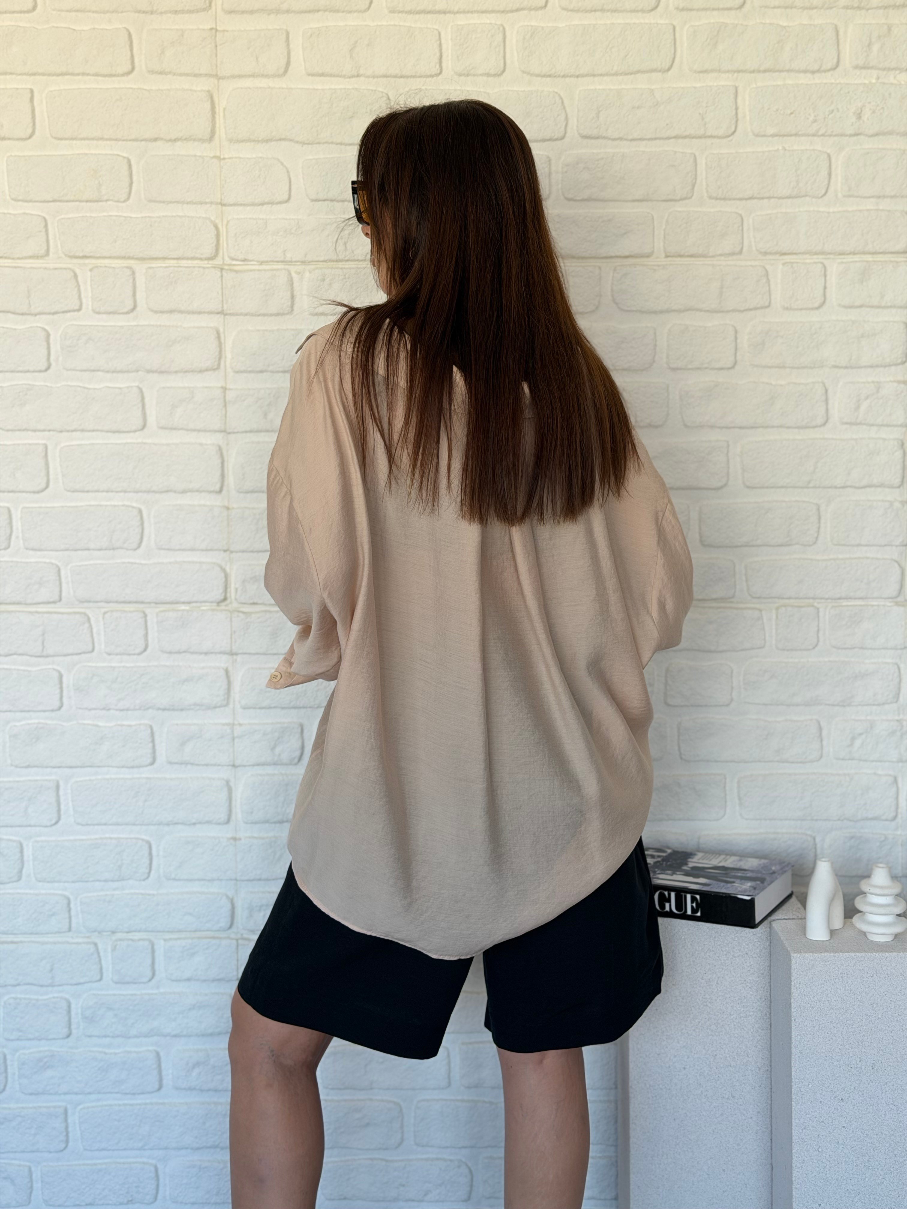 Düşük Omuzlu Oversize Gömlek