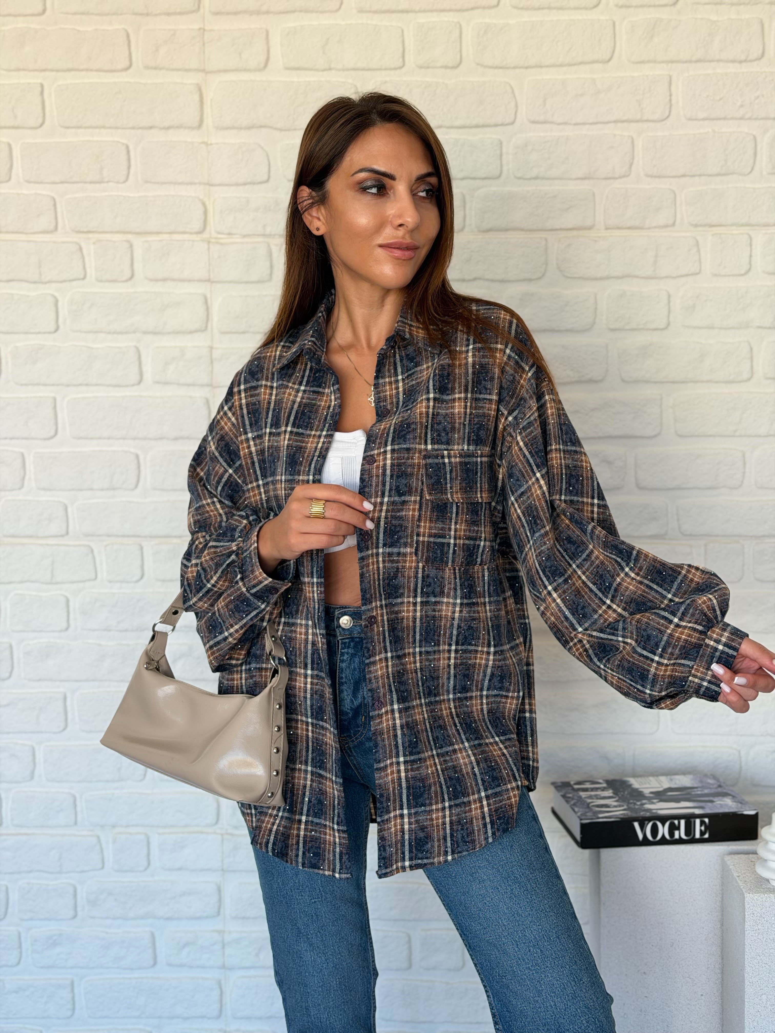 Ekose Taşlı Gömlek