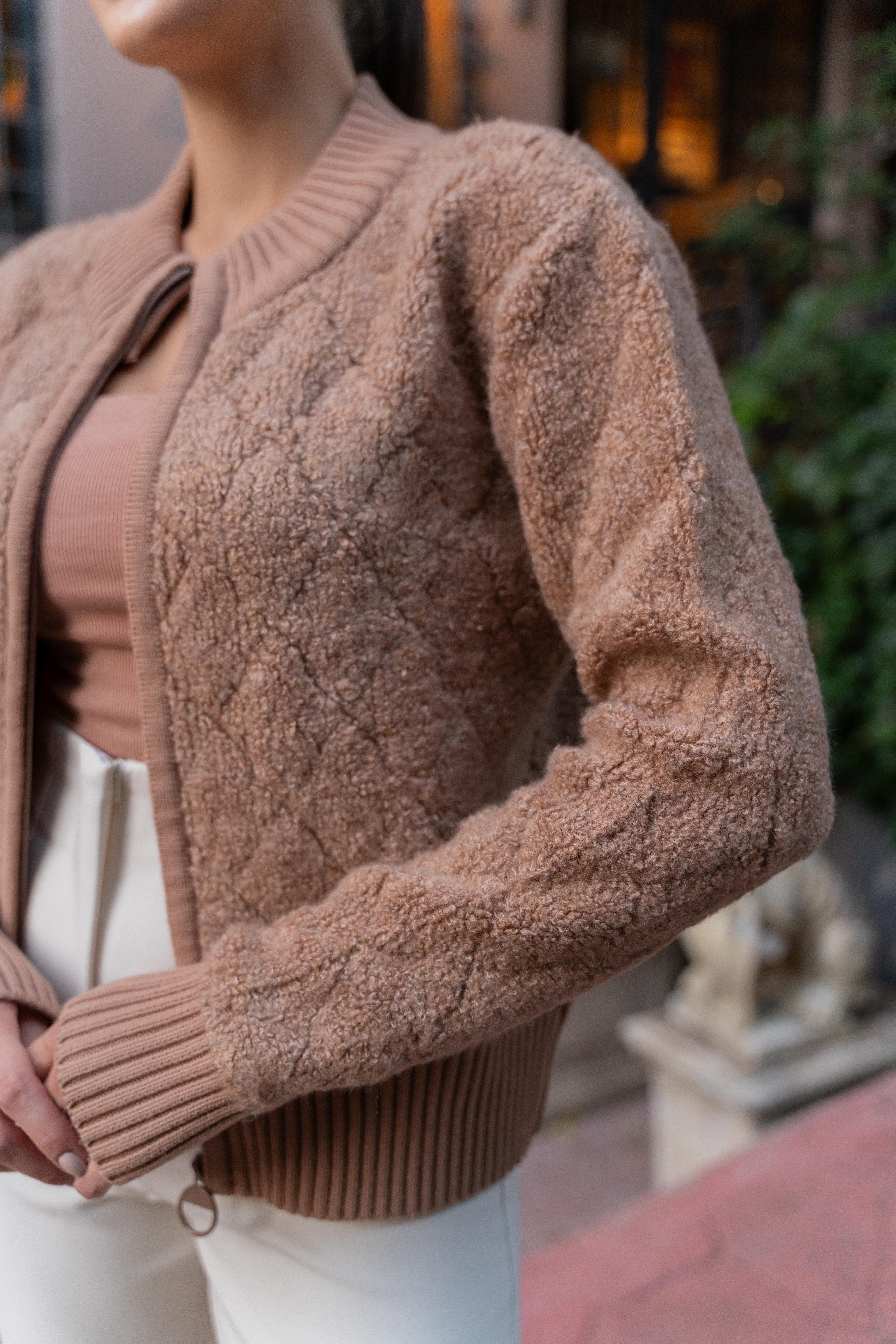 Fermuarlı Hırka Camel