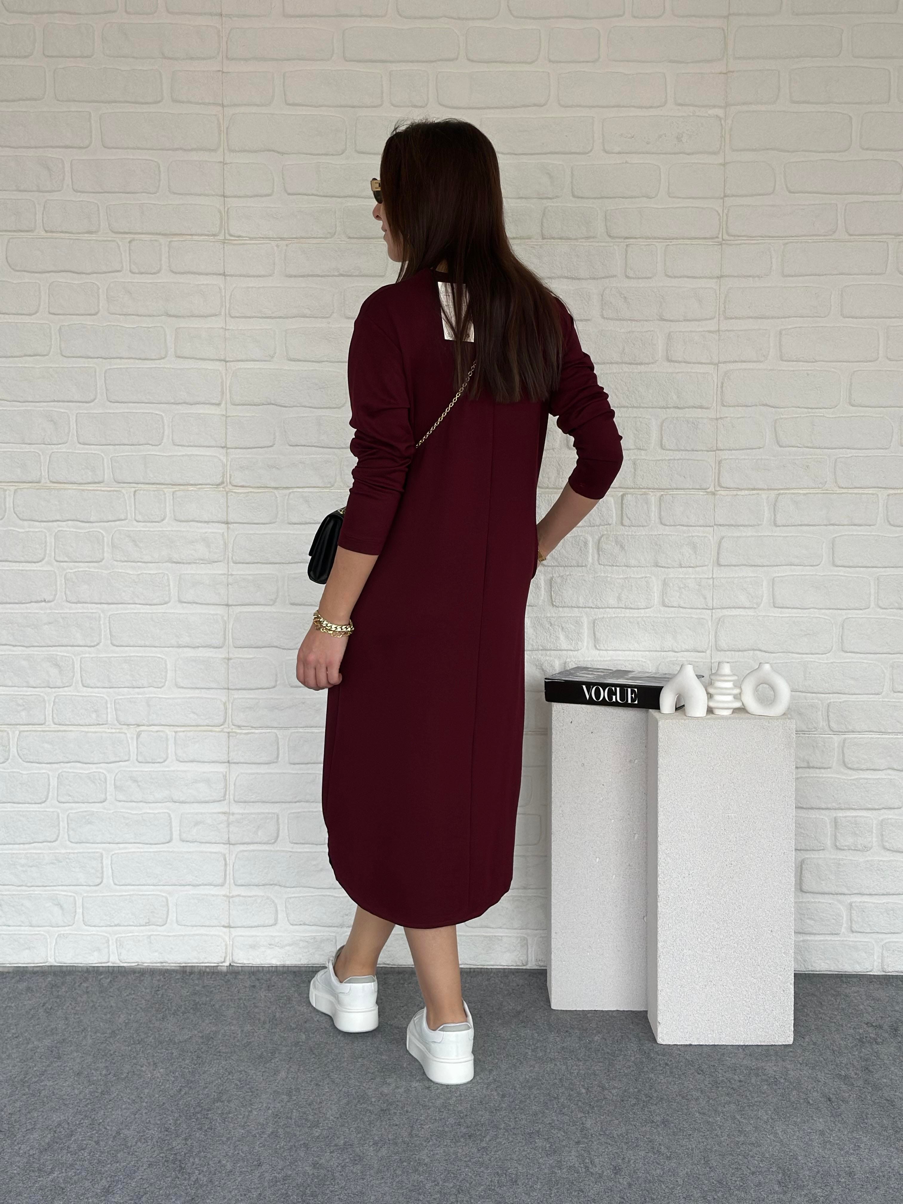 Fermuarlı Modal Elbise Bordo