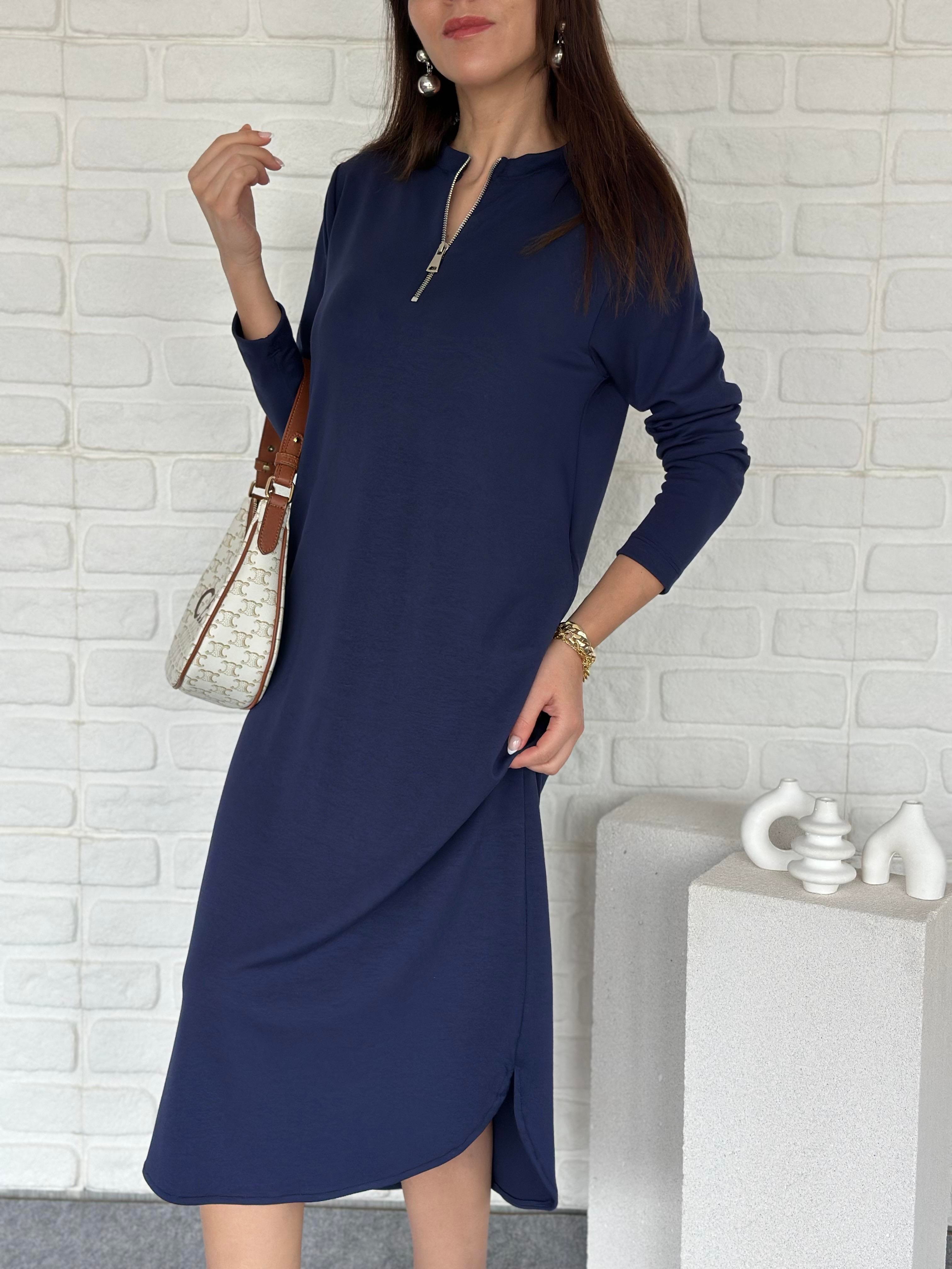 Fermuarlı Modal Elbise Laci