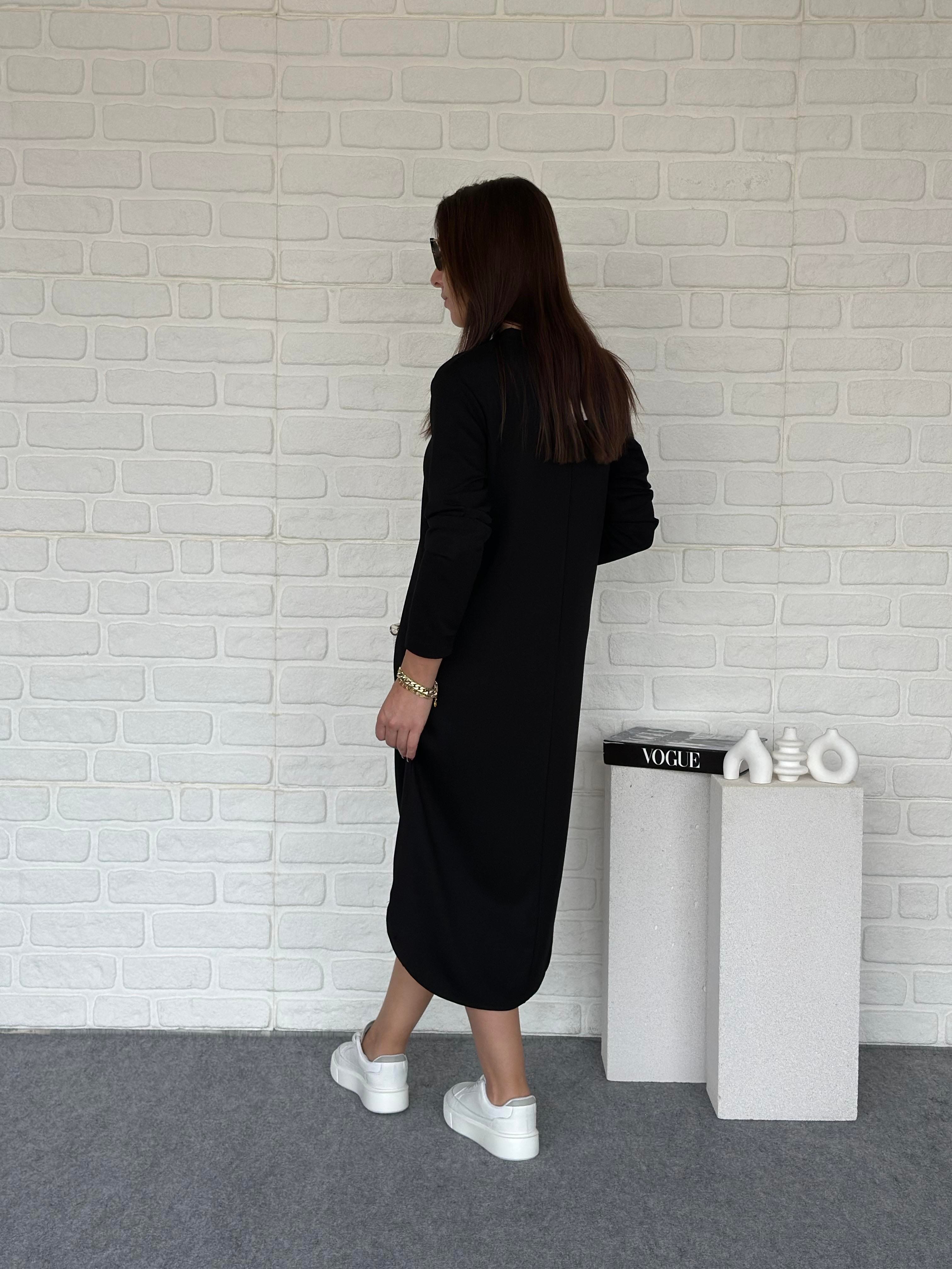 Fermuarlı Modal Elbise Siyah