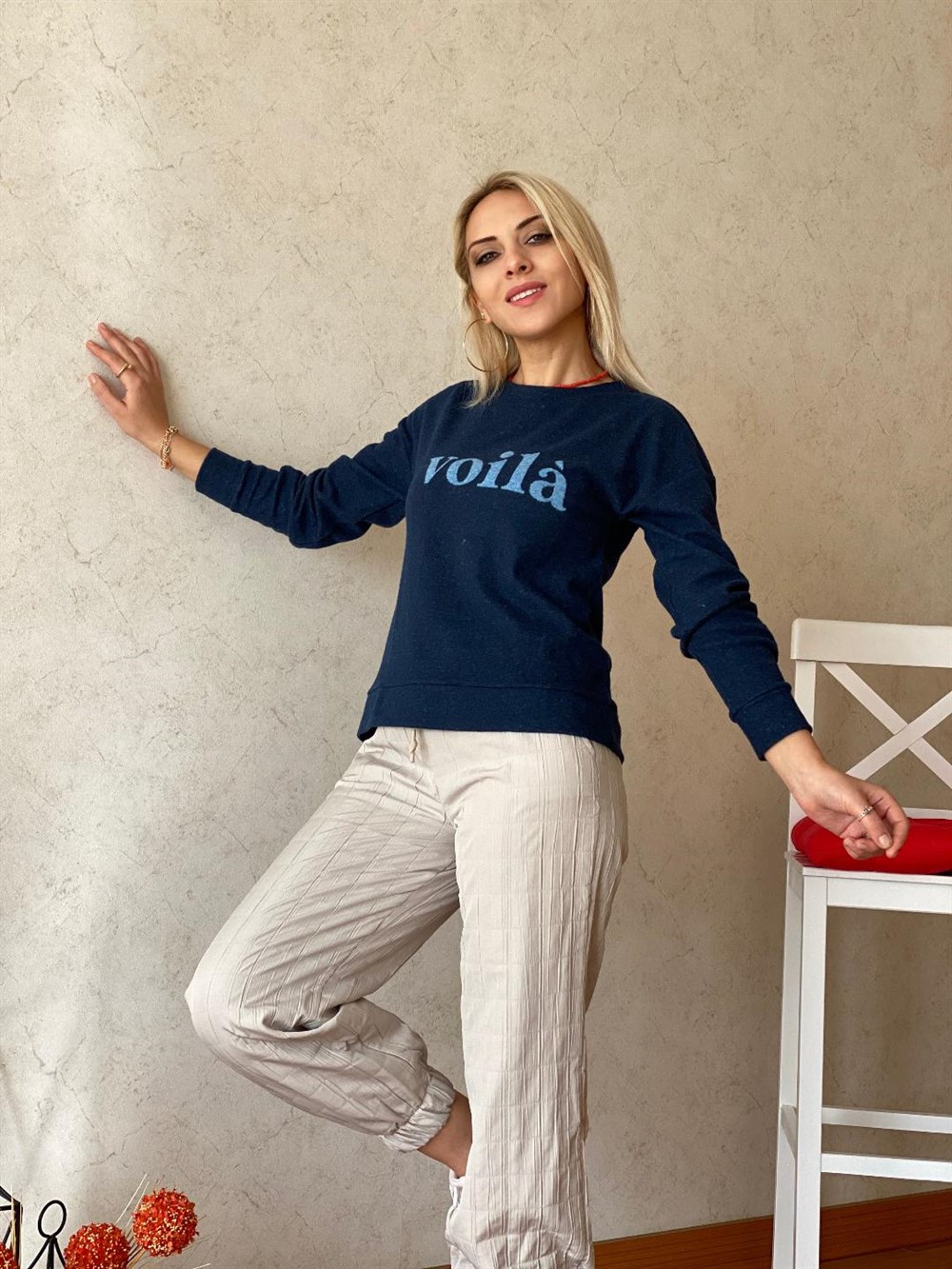 Gofreli Kapitone Pantolon Taş