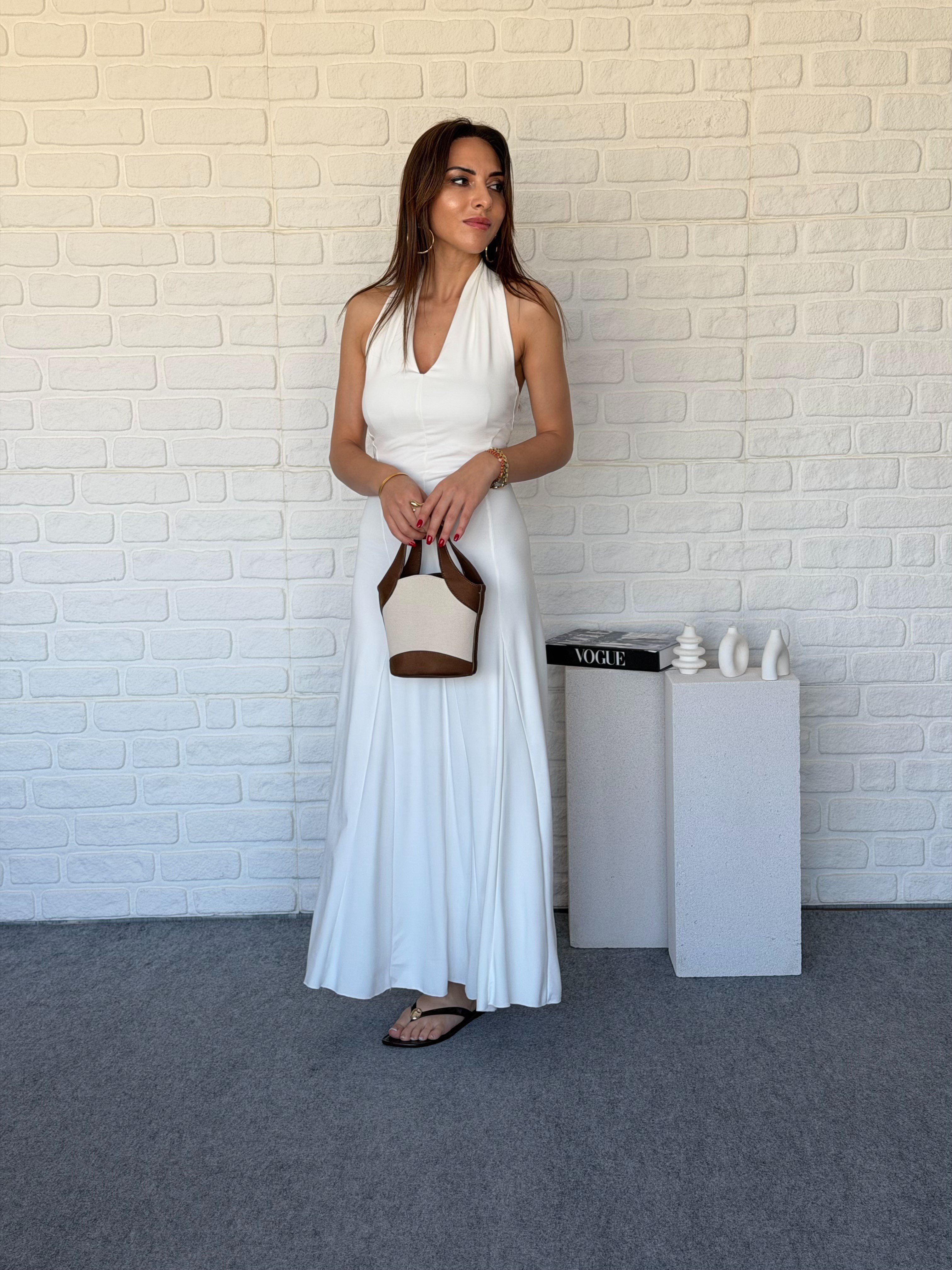 Halter Yaka Elbise 