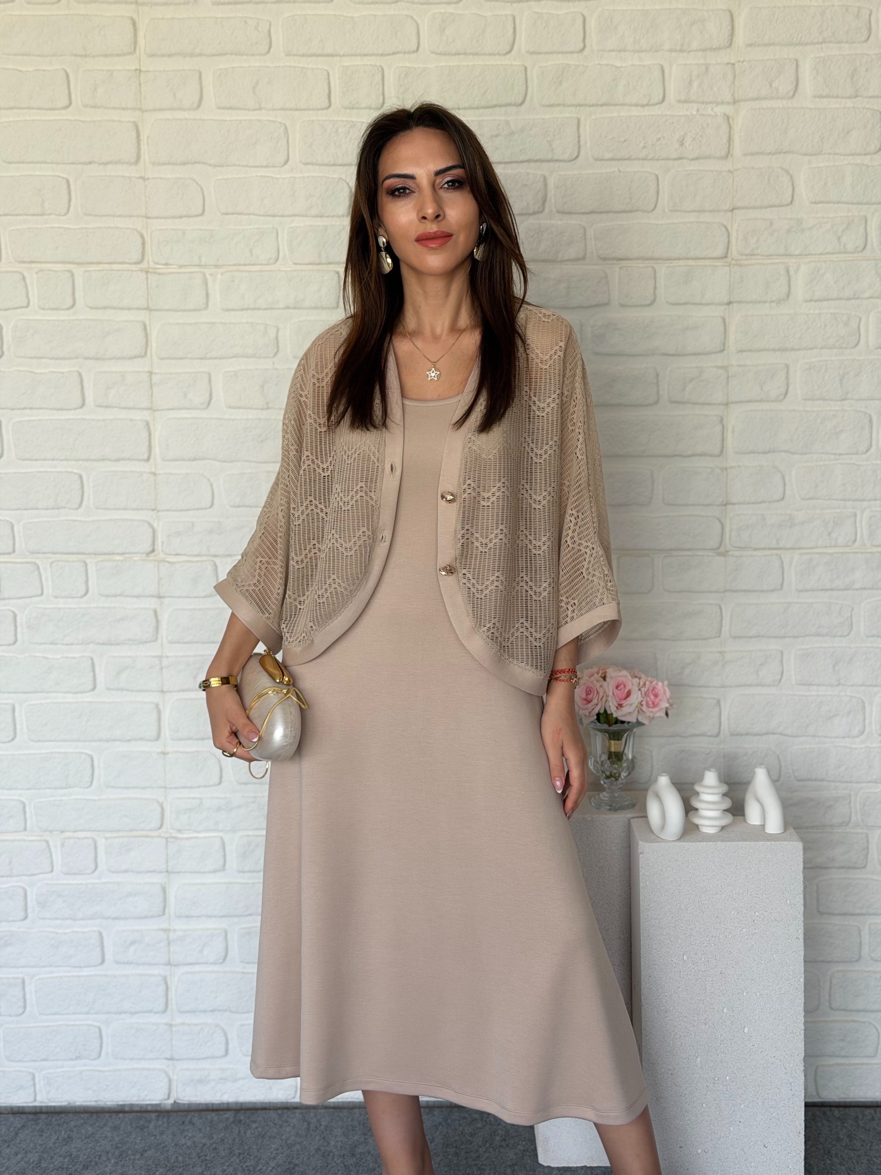 Hırkalı Modal İkili Elbise